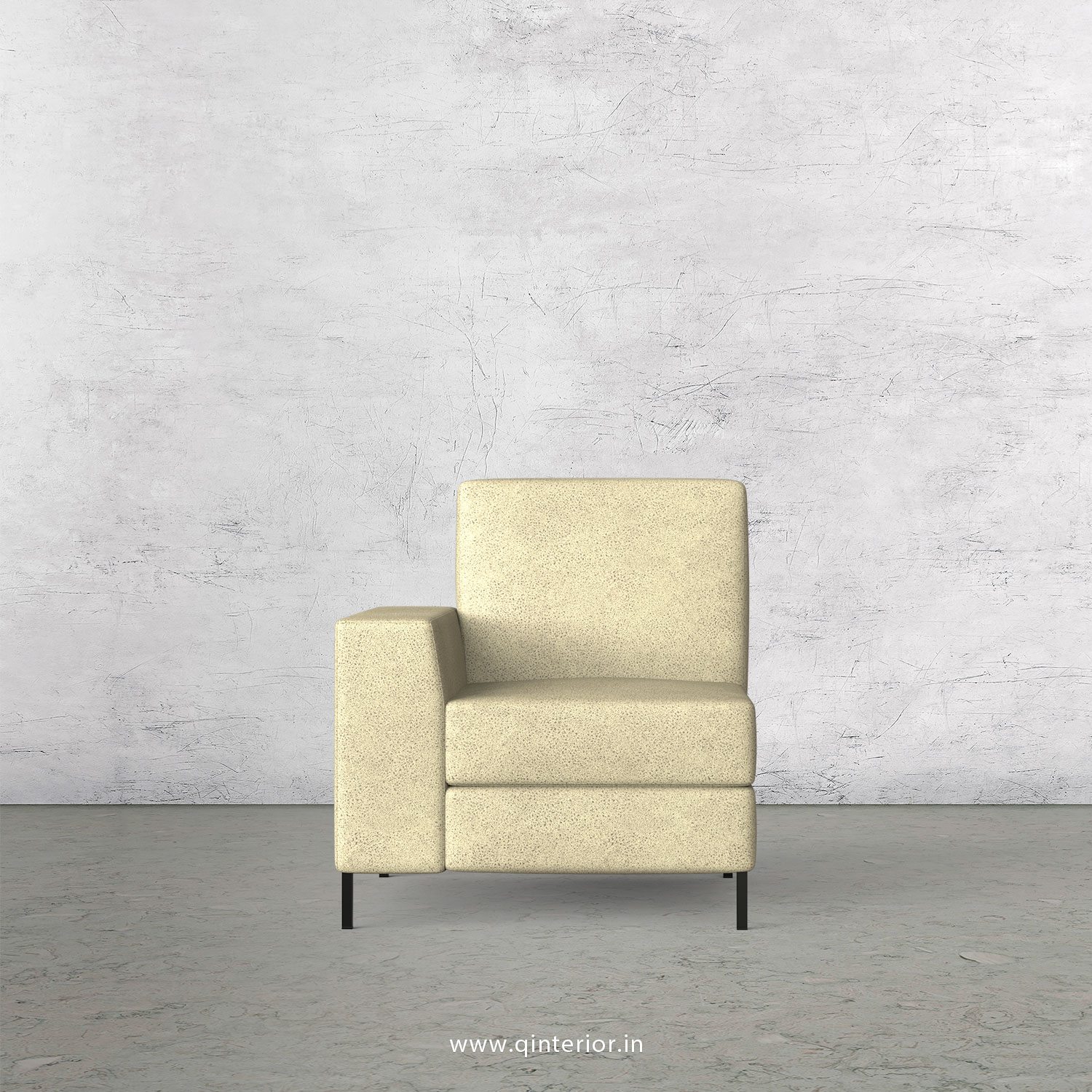 Viva 1 Seater Modular Sofa in Fab Leather Fabric - MSFA001 FL10