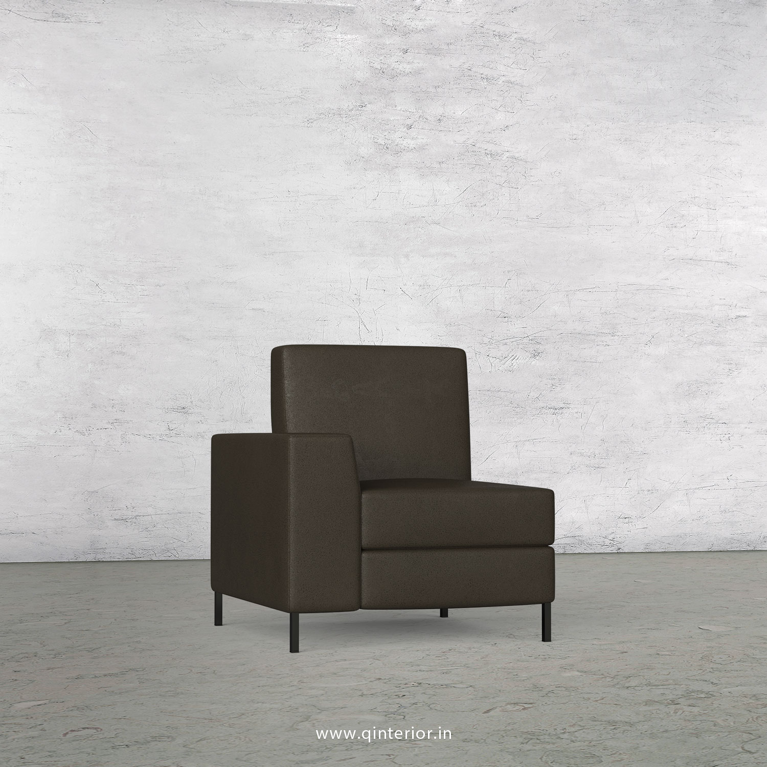 Viva 1 Seater Modular Sofa in Fab Leather Fabric - MSFA001 FL11