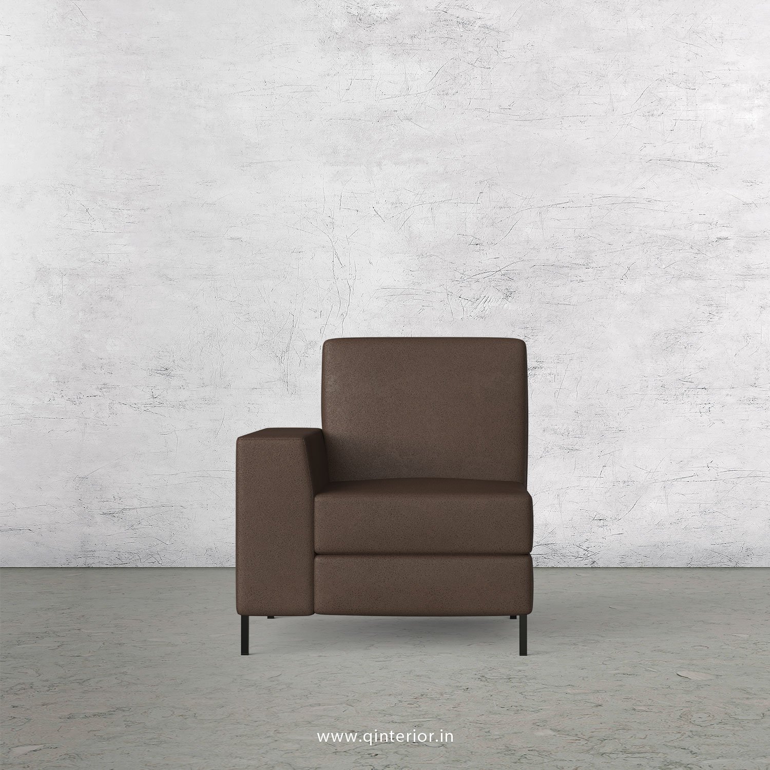 Viva 1 Seater Modular Sofa in Fab Leather Fabric - MSFA001 FL16