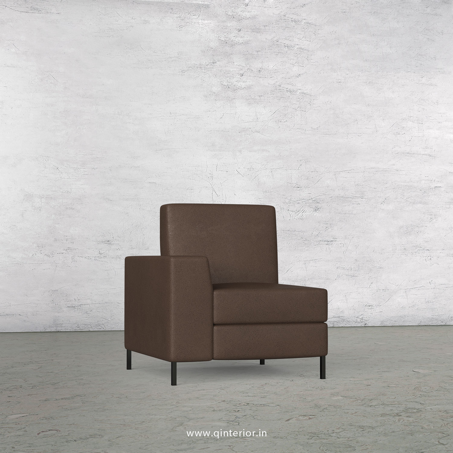 Viva 1 Seater Modular Sofa in Fab Leather Fabric - MSFA001 FL16