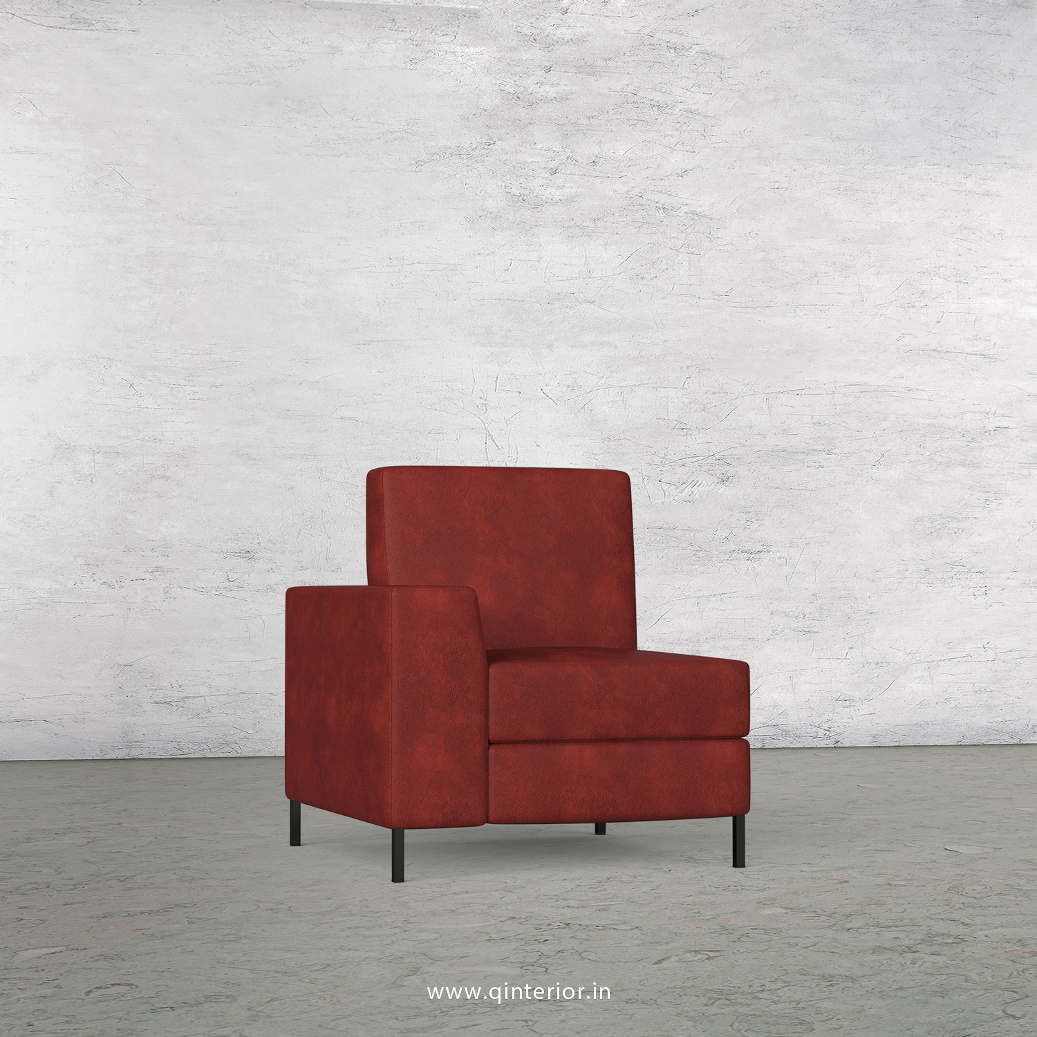 Viva 1 Seater Modular Sofa in Fab Leather Fabric - MSFA001 FL17
