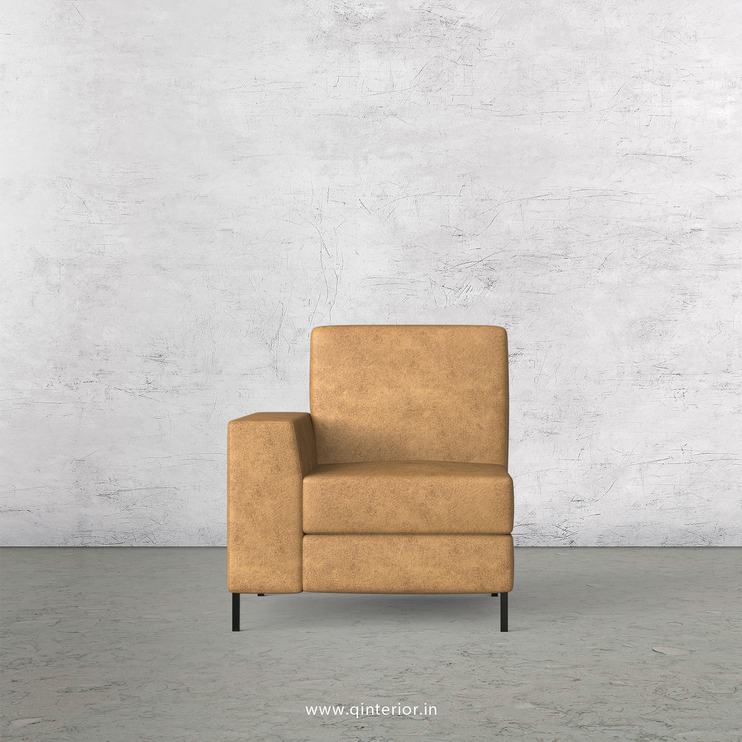 Viva 1 Seater Modular Sofa in Fab Leather Fabric - MSFA001 FL02