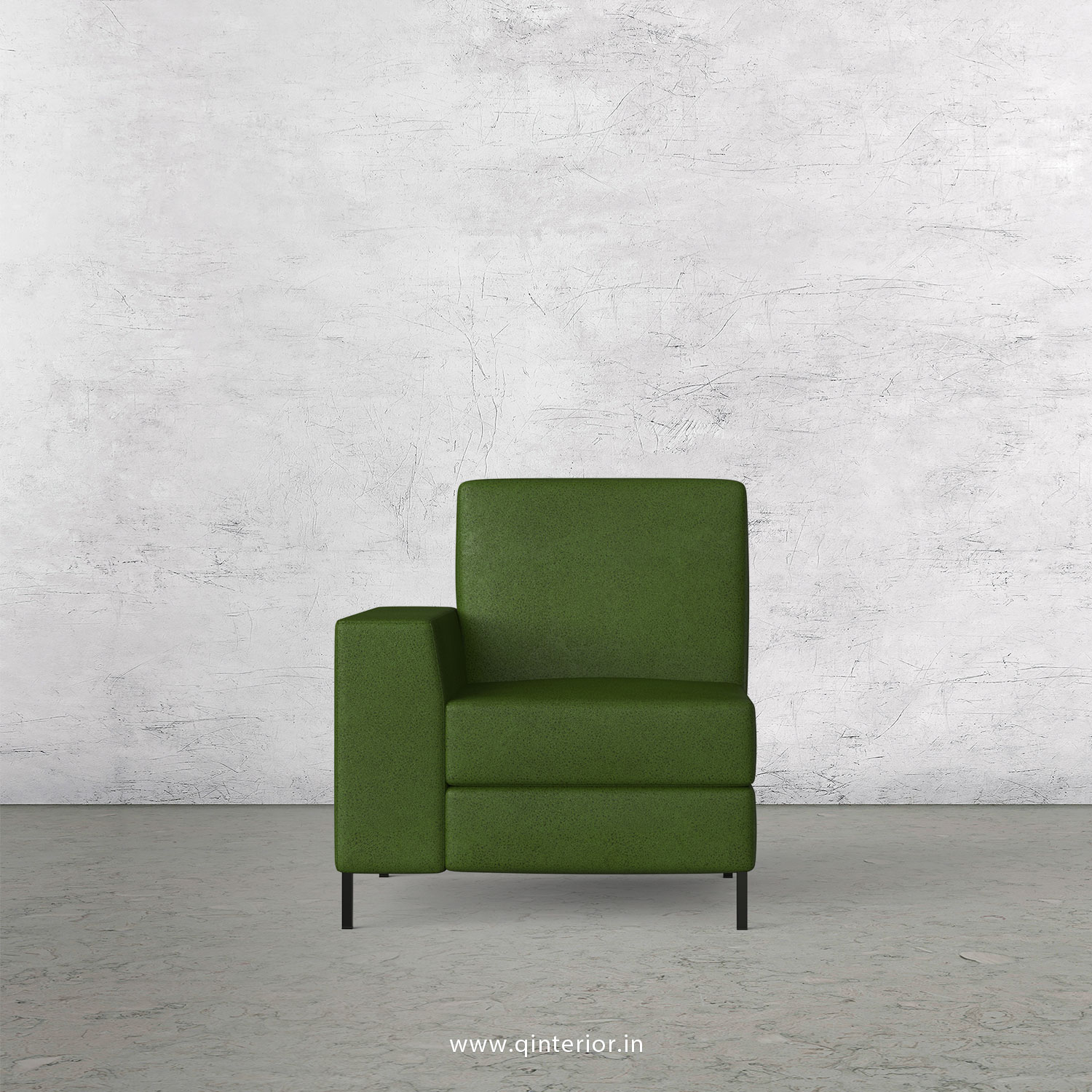 Viva 1 Seater Modular Sofa in Fab Leather Fabric - MSFA001 FL04