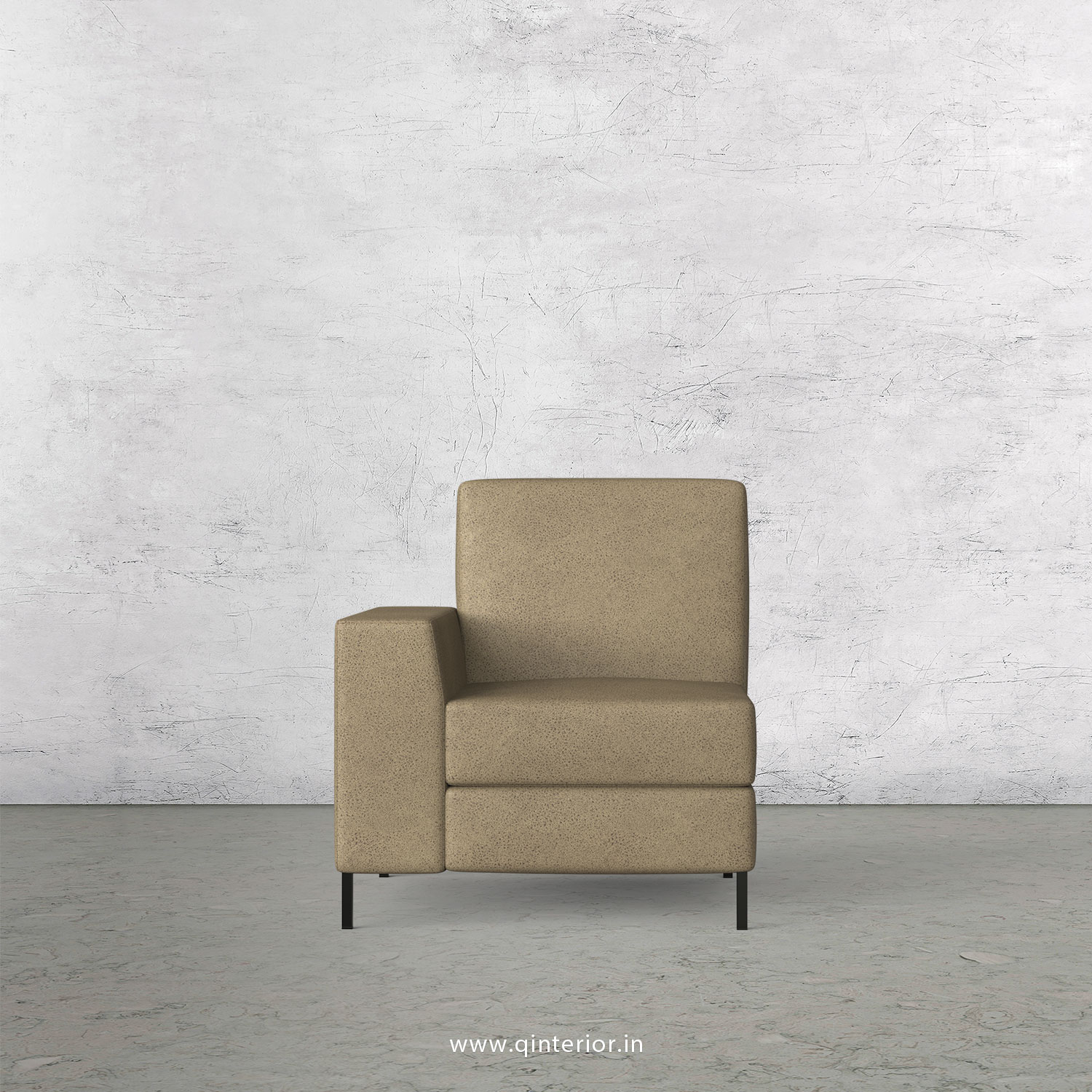 Viva 1 Seater Modular Sofa in Fab Leather Fabric - MSFA001 FL06