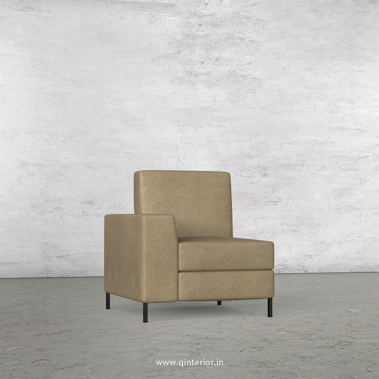 Viva 1 Seater Modular Sofa in Fab Leather Fabric - MSFA001 FL06