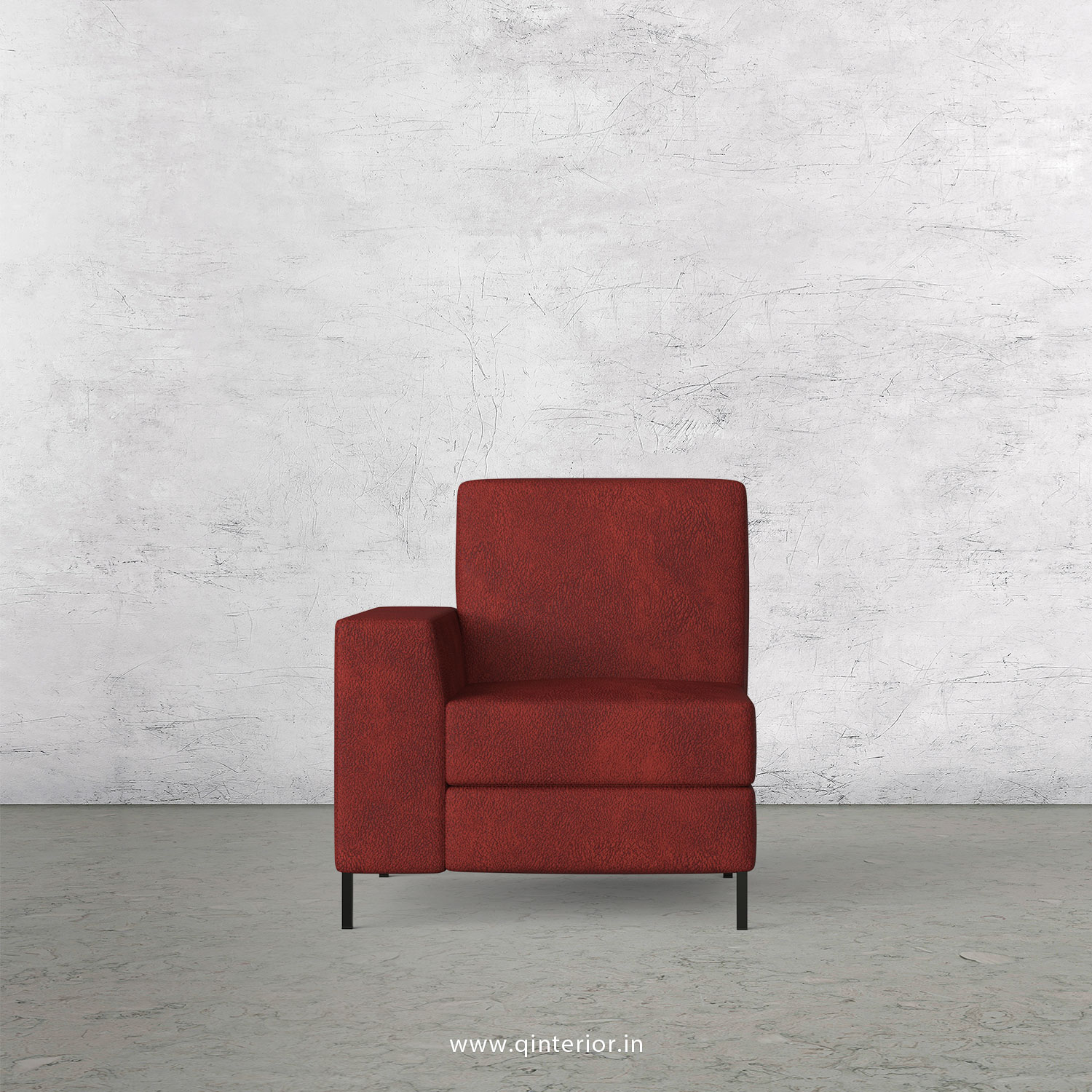 Viva 1 Seater Modular Sofa in Fab Leather Fabric - MSFA001 FL08