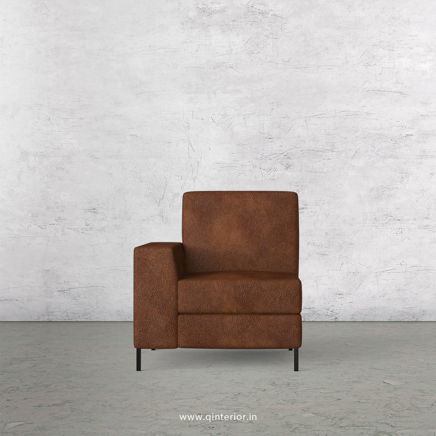 Viva 1 Seater Modular Sofa in Fab Leather Fabric - MSFA001 FL09