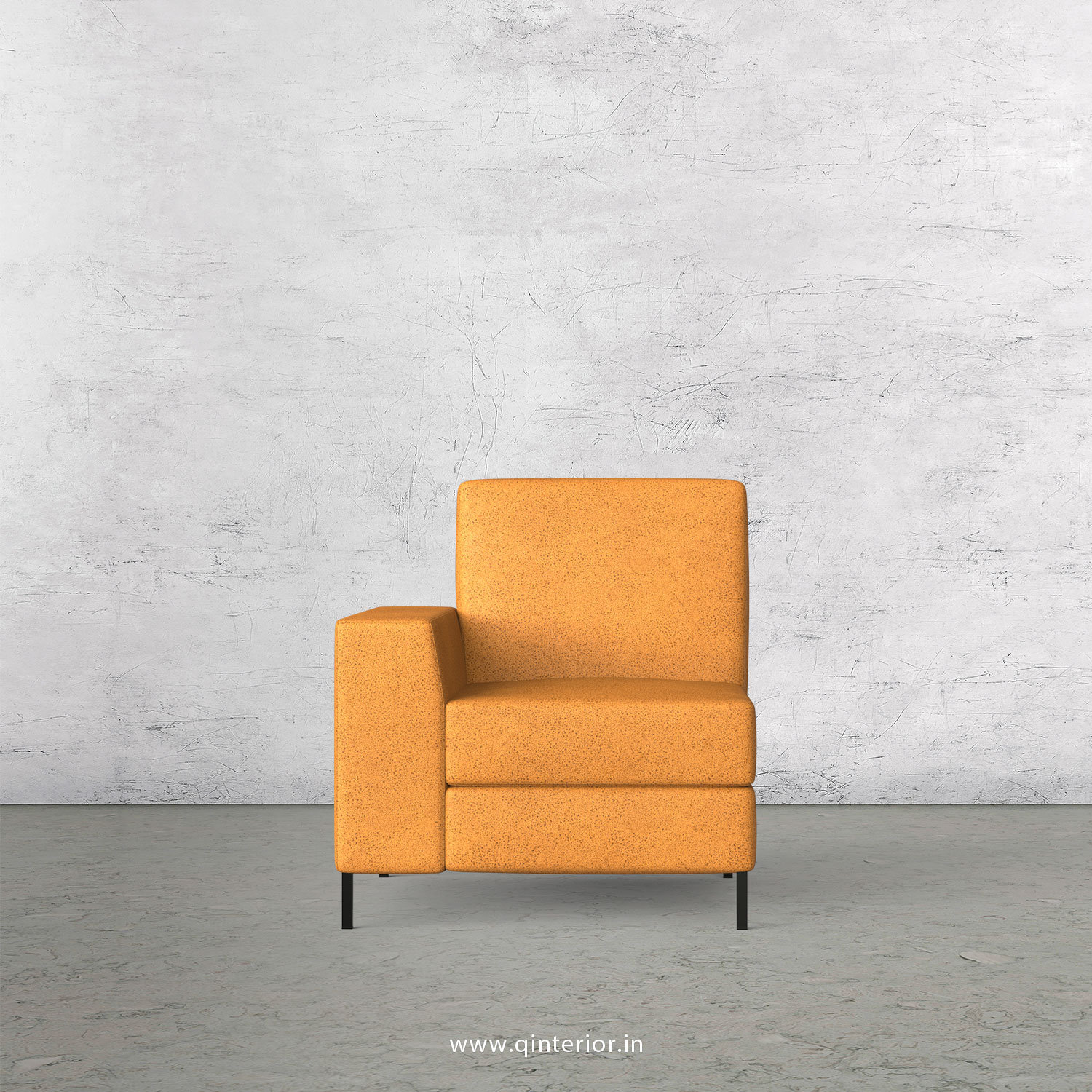 Viva 1 Seater Modular Sofa in Fab Leather Fabric - MSFA001 FL14
