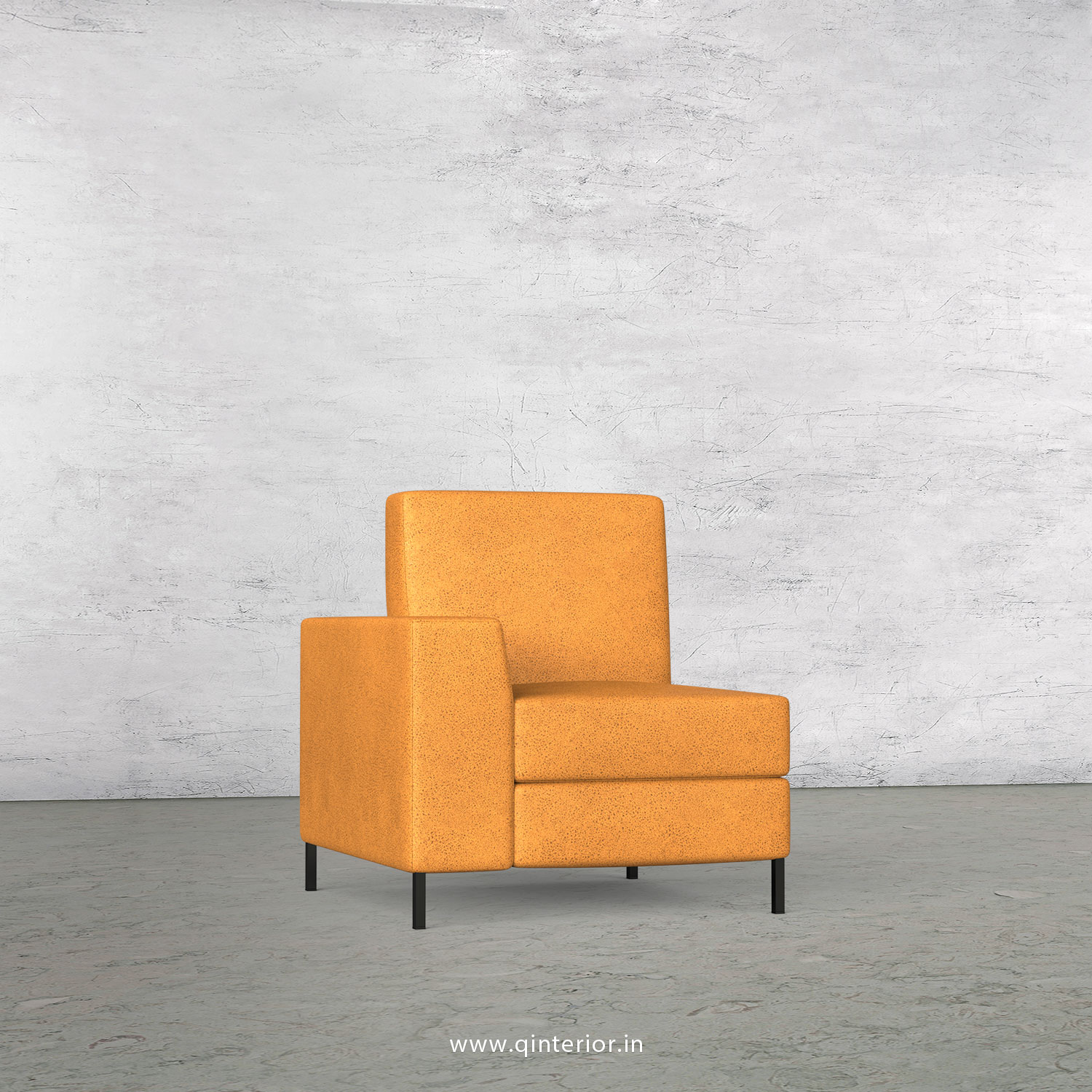 Viva 1 Seater Modular Sofa in Fab Leather Fabric - MSFA001 FL14