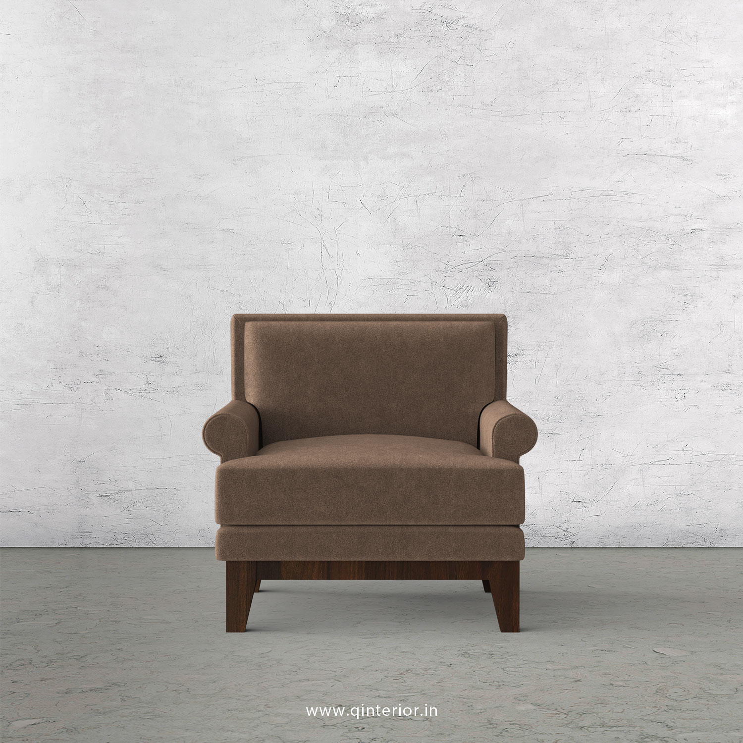 Aviana 1 Seater Sofa in Velvet Fabric - SFA001 VL02