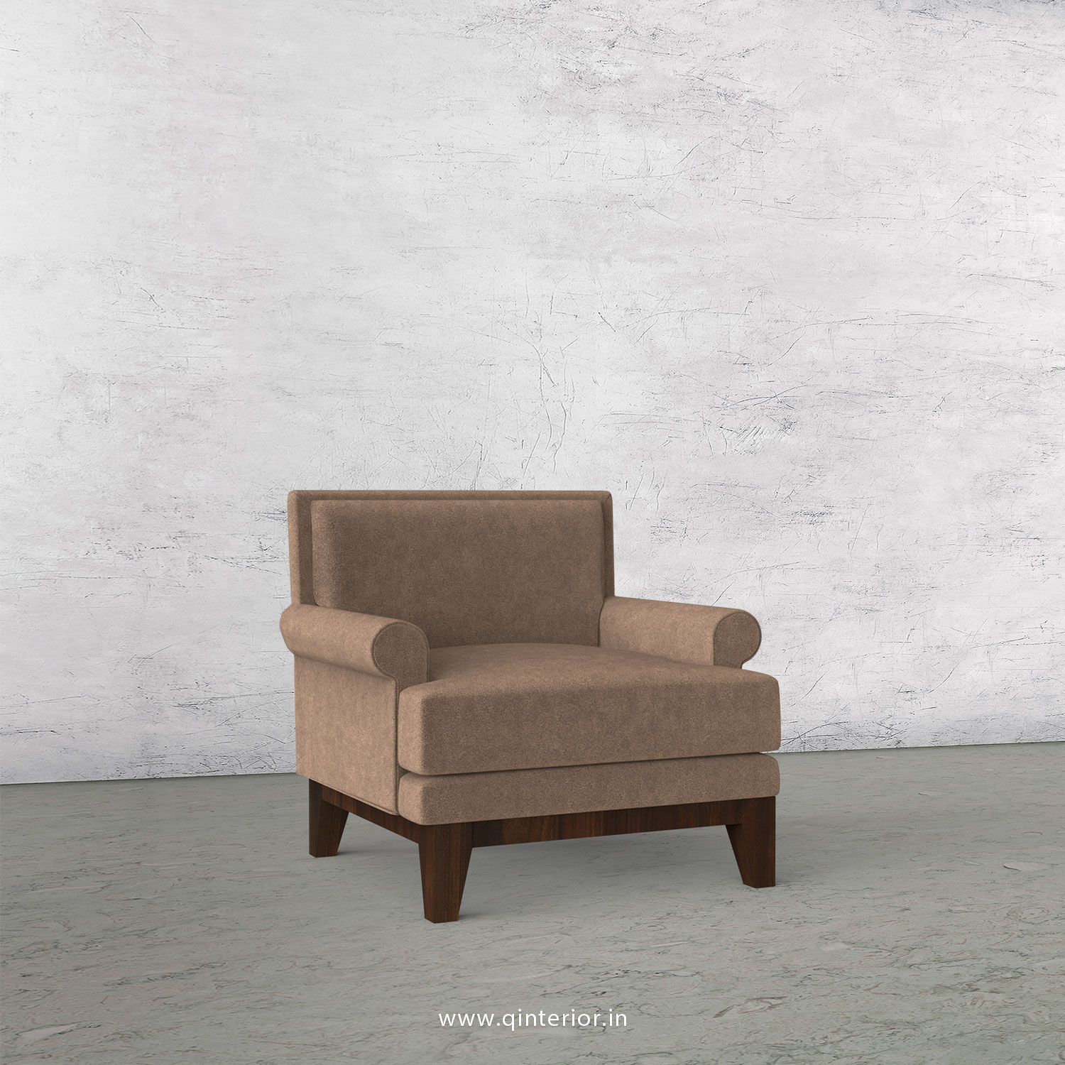 Aviana 1 Seater Sofa in Velvet Fabric - SFA001 VL02