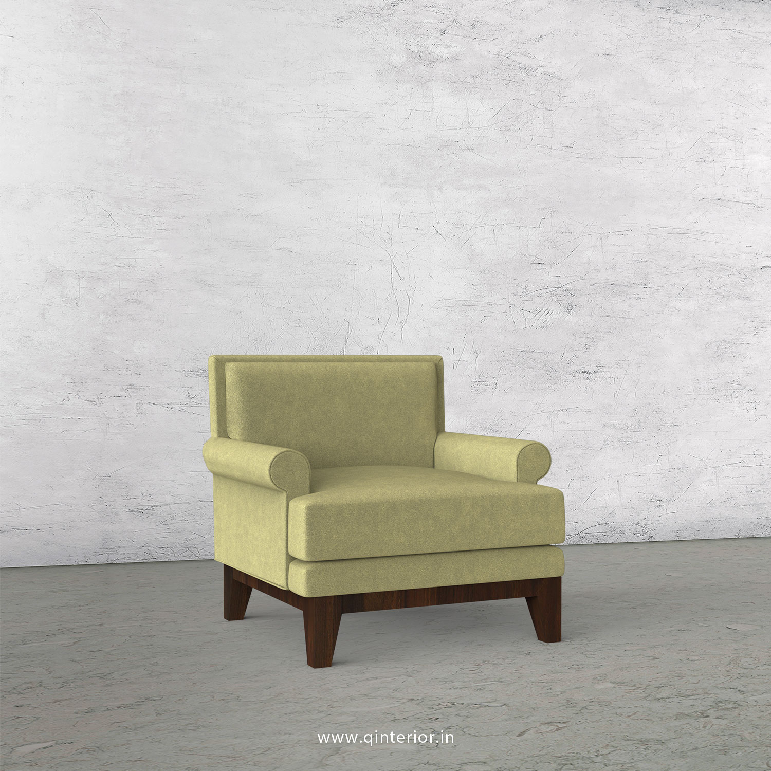 Aviana 1 Seater Sofa in Velvet Fabric - SFA001 VL04