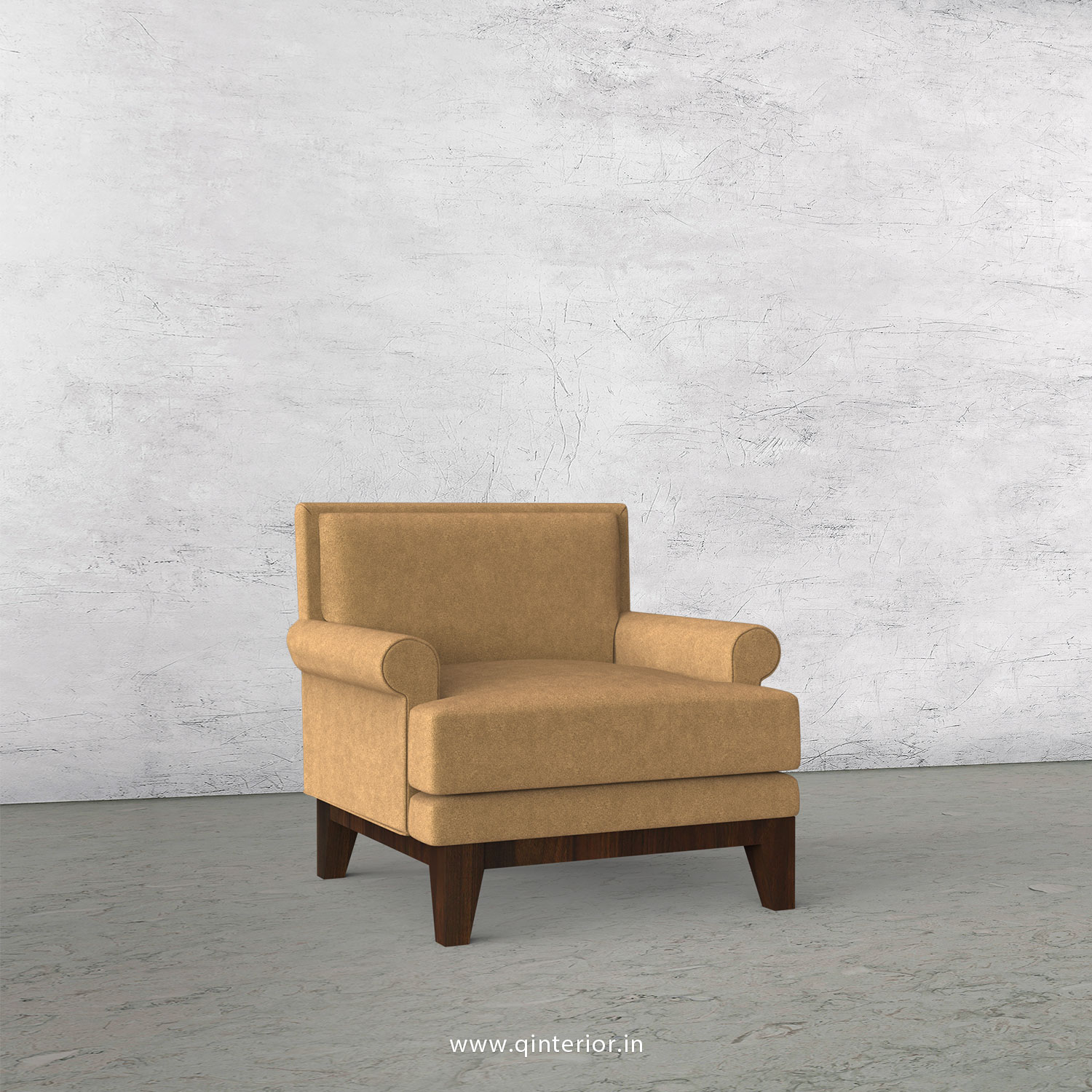 Aviana 1 Seater Sofa in Velvet Fabric - SFA001 VL09