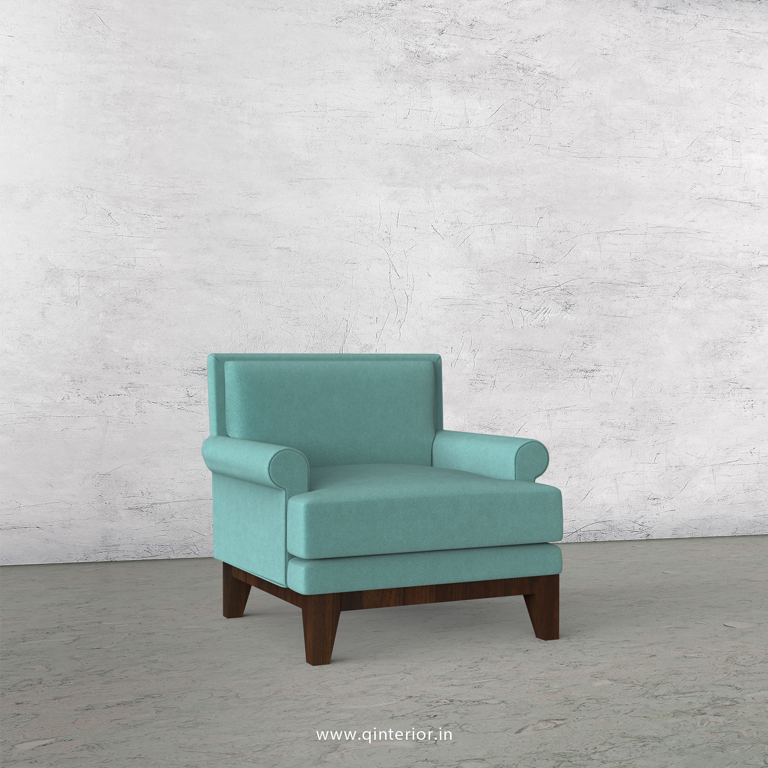 Aviana 1 Seater Sofa in Velvet Fabric - SFA001 VL14
