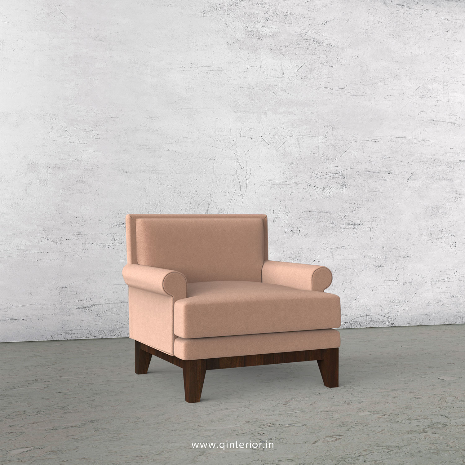 Aviana 1 Seater Sofa in Velvet Fabric - SFA001 VL16