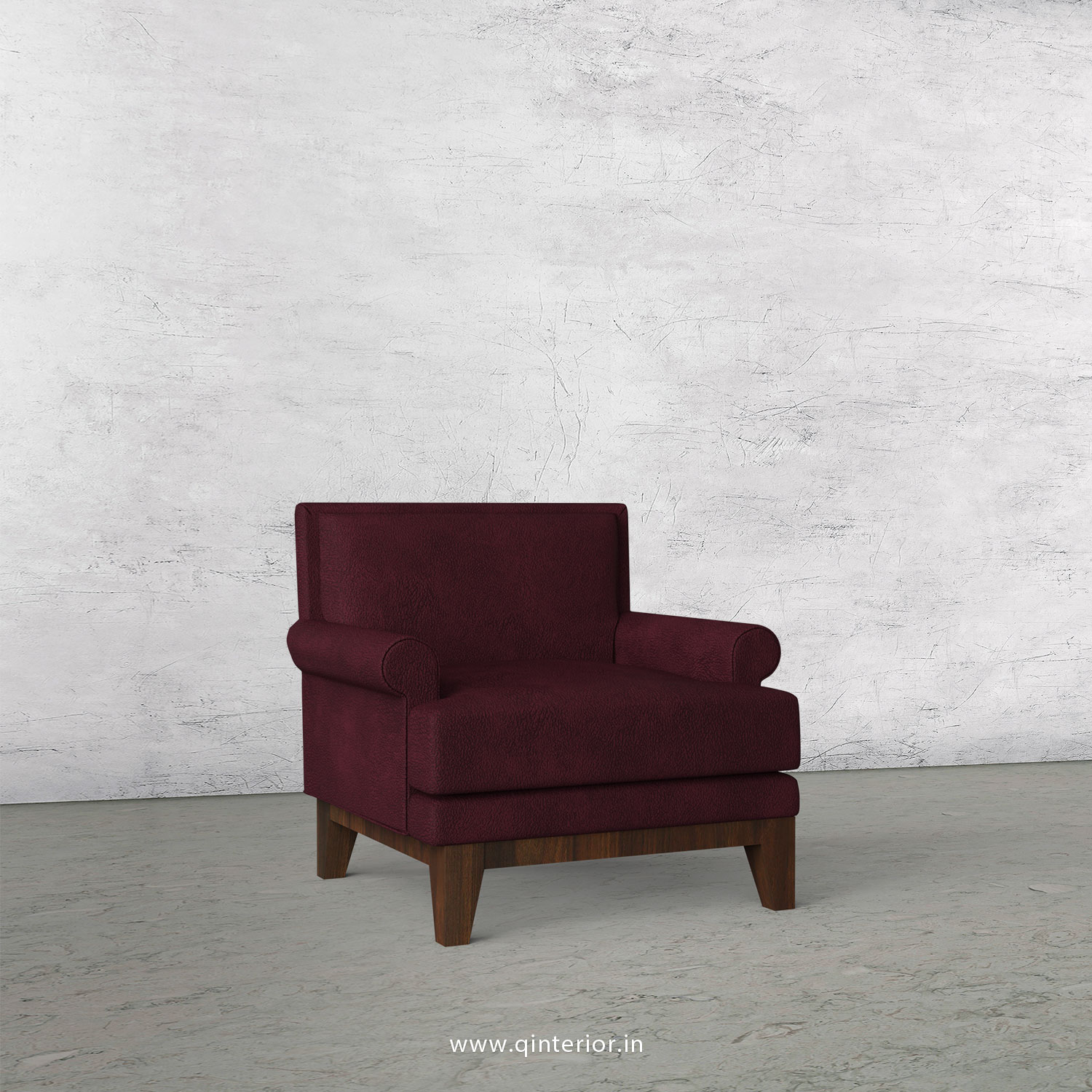 Aviana 1 Seater Sofa in Fab Leather Fabric - SFA001 FL12
