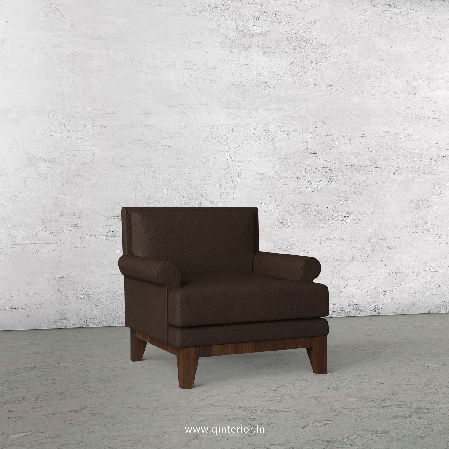 Aviana 1 Seater Sofa in Fab Leather Fabric - SFA001 FL16