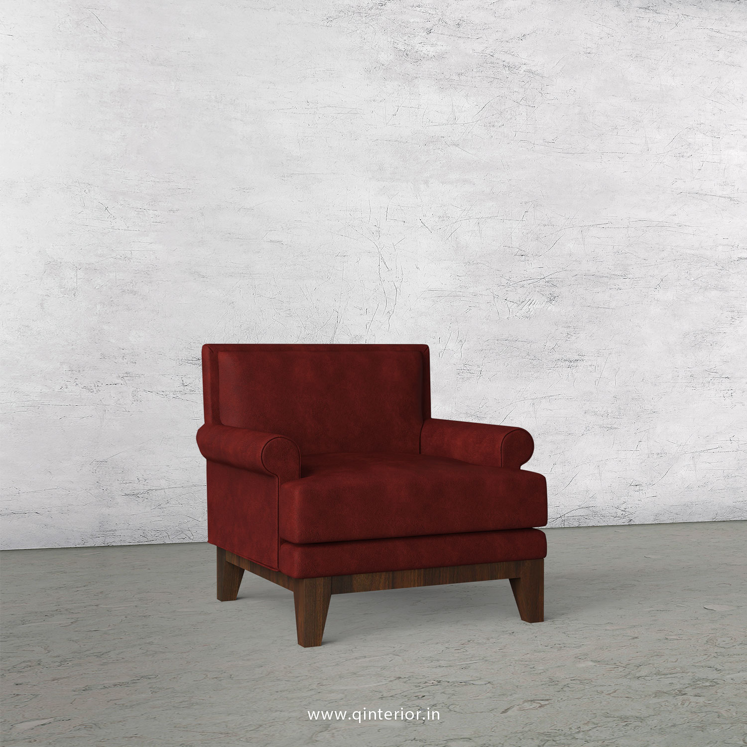 Aviana 1 Seater Sofa in Fab Leather Fabric - SFA001 FL17