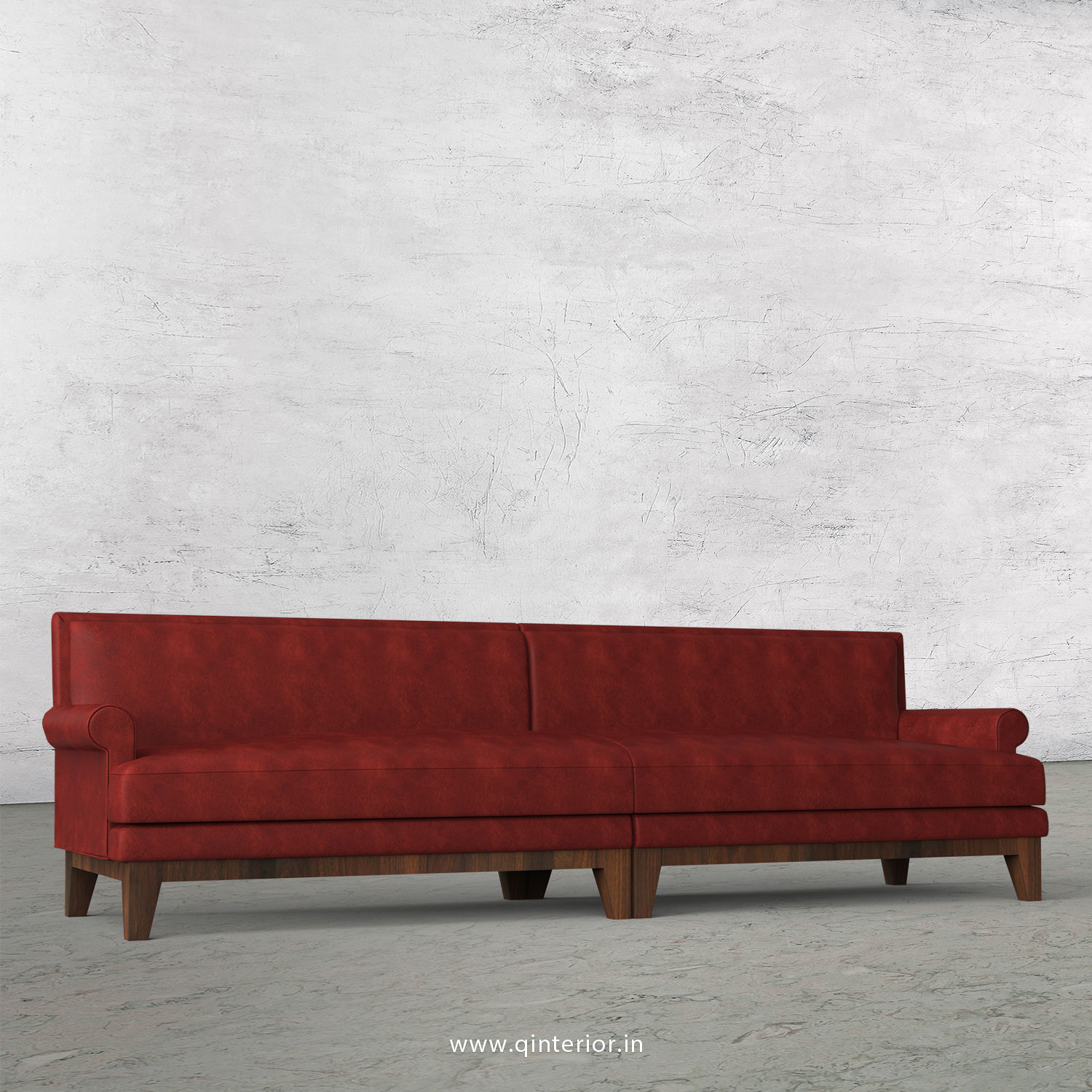 Aviana 4 Seater Sofa in Fab Leather Fabric - SFA001 FL17