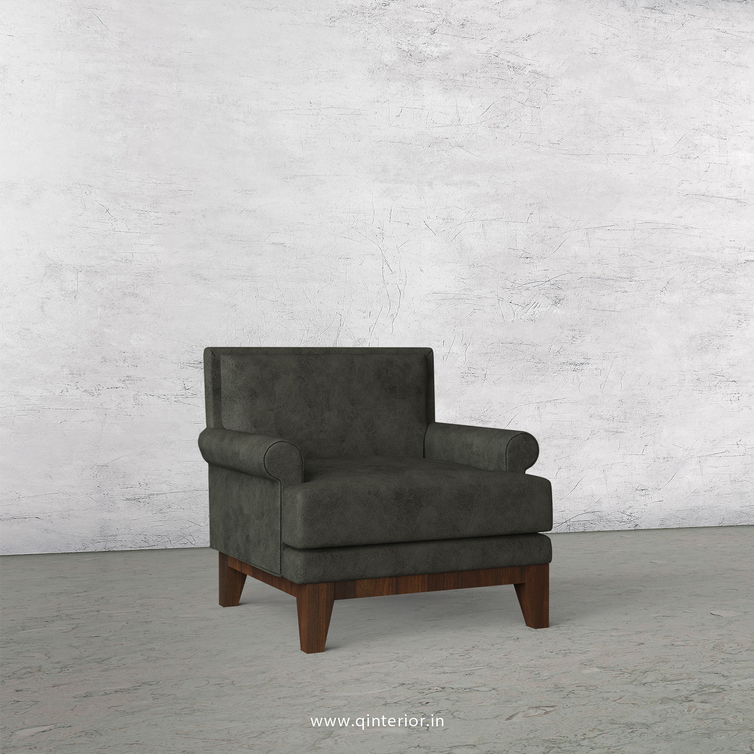 Aviana 1 Seater Sofa in Fab Leather Fabric - SFA001 FL07