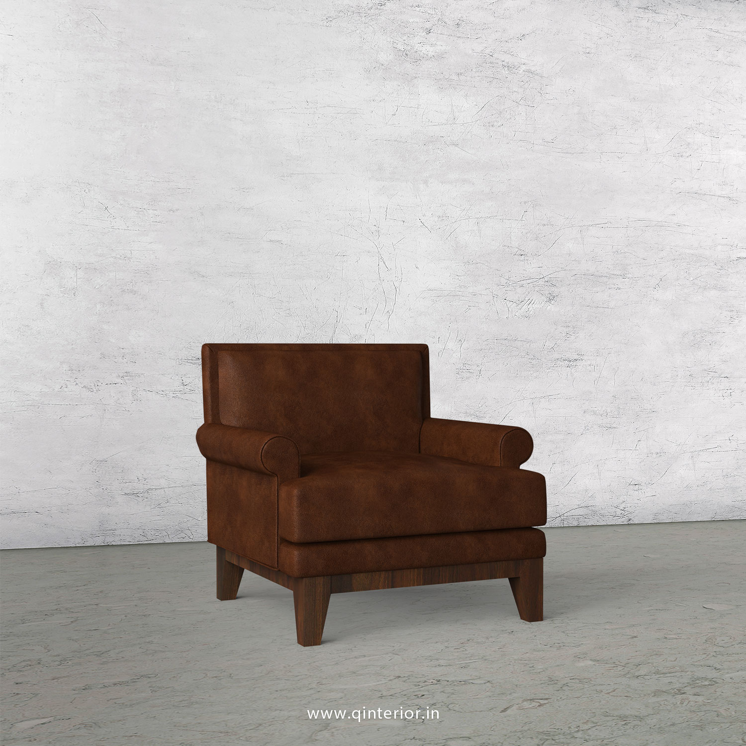 Aviana 1 Seater Sofa in Fab Leather Fabric - SFA001 FL09