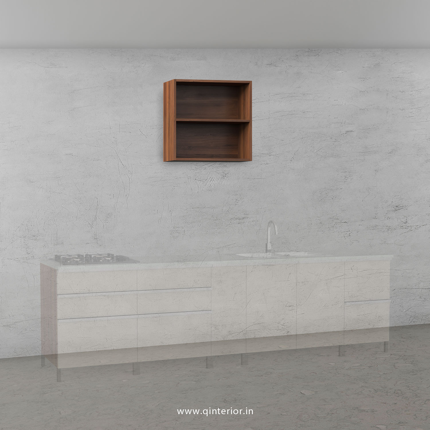 Stable Kitchen Wall Cabinet In Teak Finish Kwc003 By Q Interior