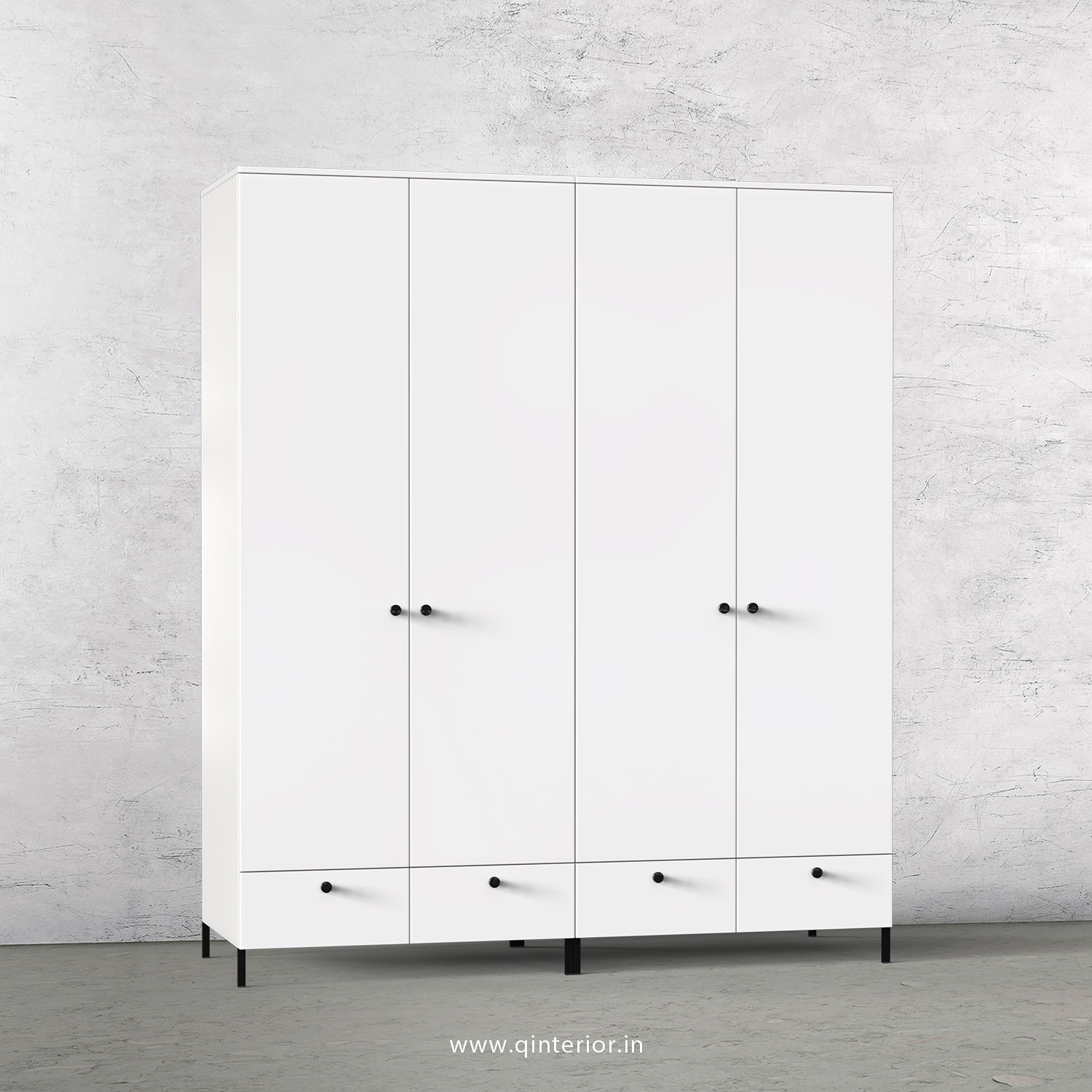 Stable 4 Door Wardrobe in White Finish – FWRD002 C4