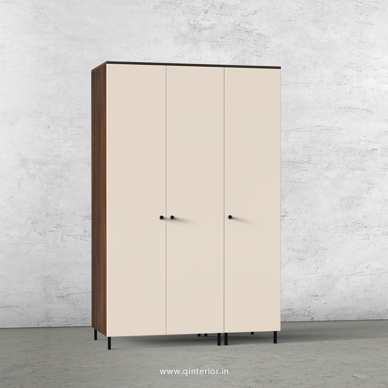 Lambent 3 Door Wardrobe in Walnut and Ceramic Finish – TWRD001 C7