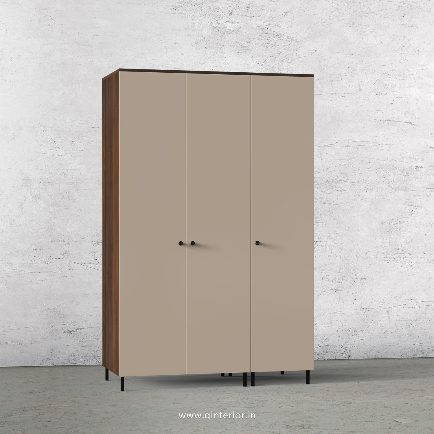 Lambent 3 Door Wardrobe in Walnut and Cappuccino Finish – TWRD001 C13