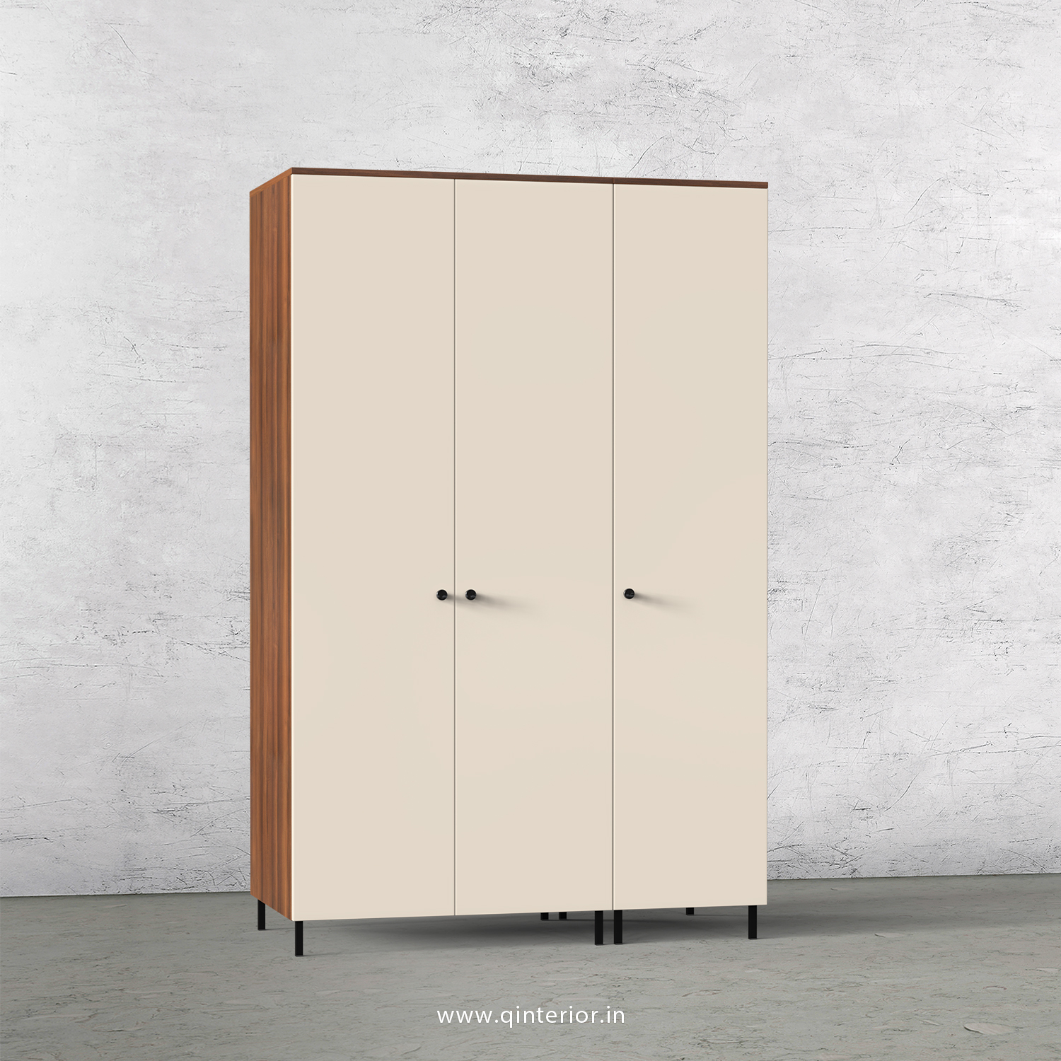 Lambent 3 Door Wardrobe in Teak and Ceramic Finish – TWRD001 C64