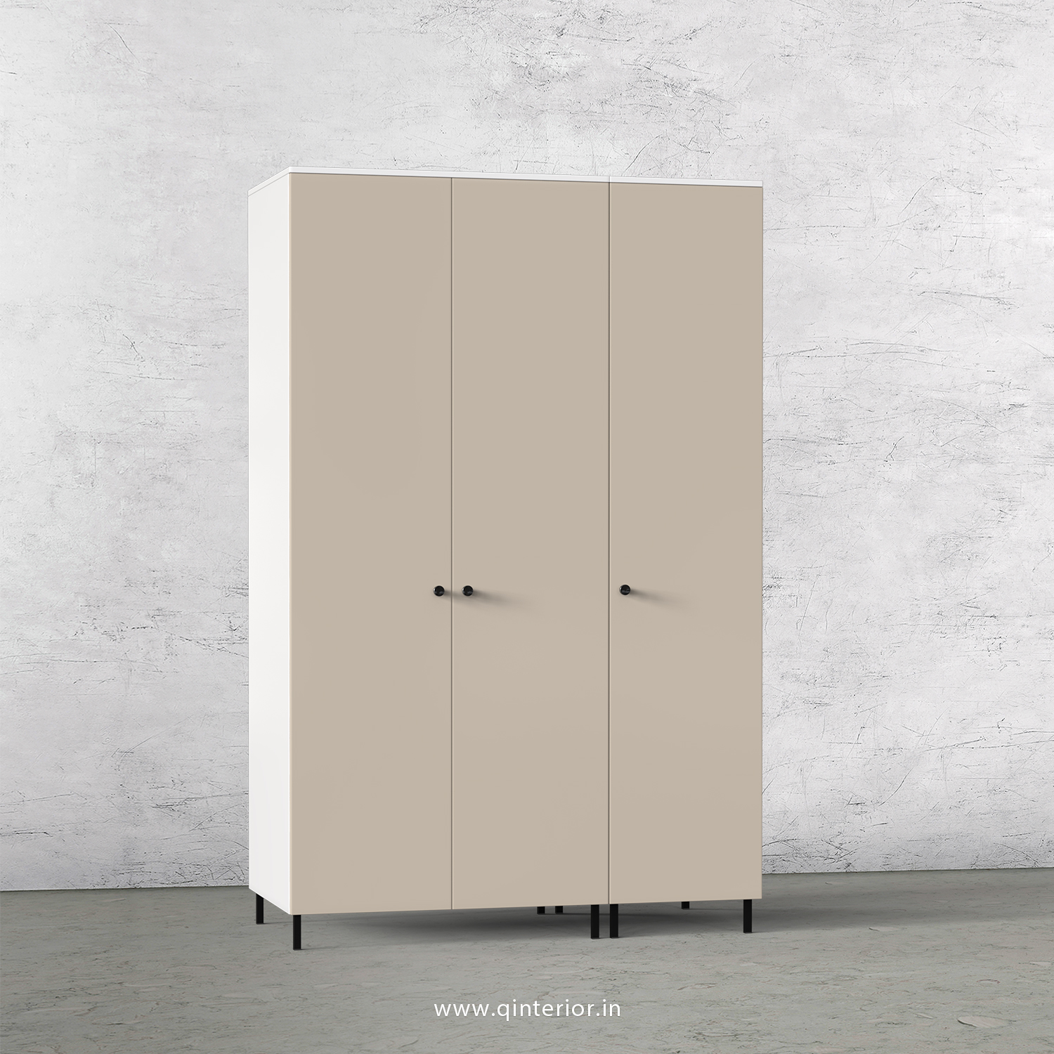 Lambent 3 Door Wardrobe in White and Irish Cream Finish – TWRD001 C88