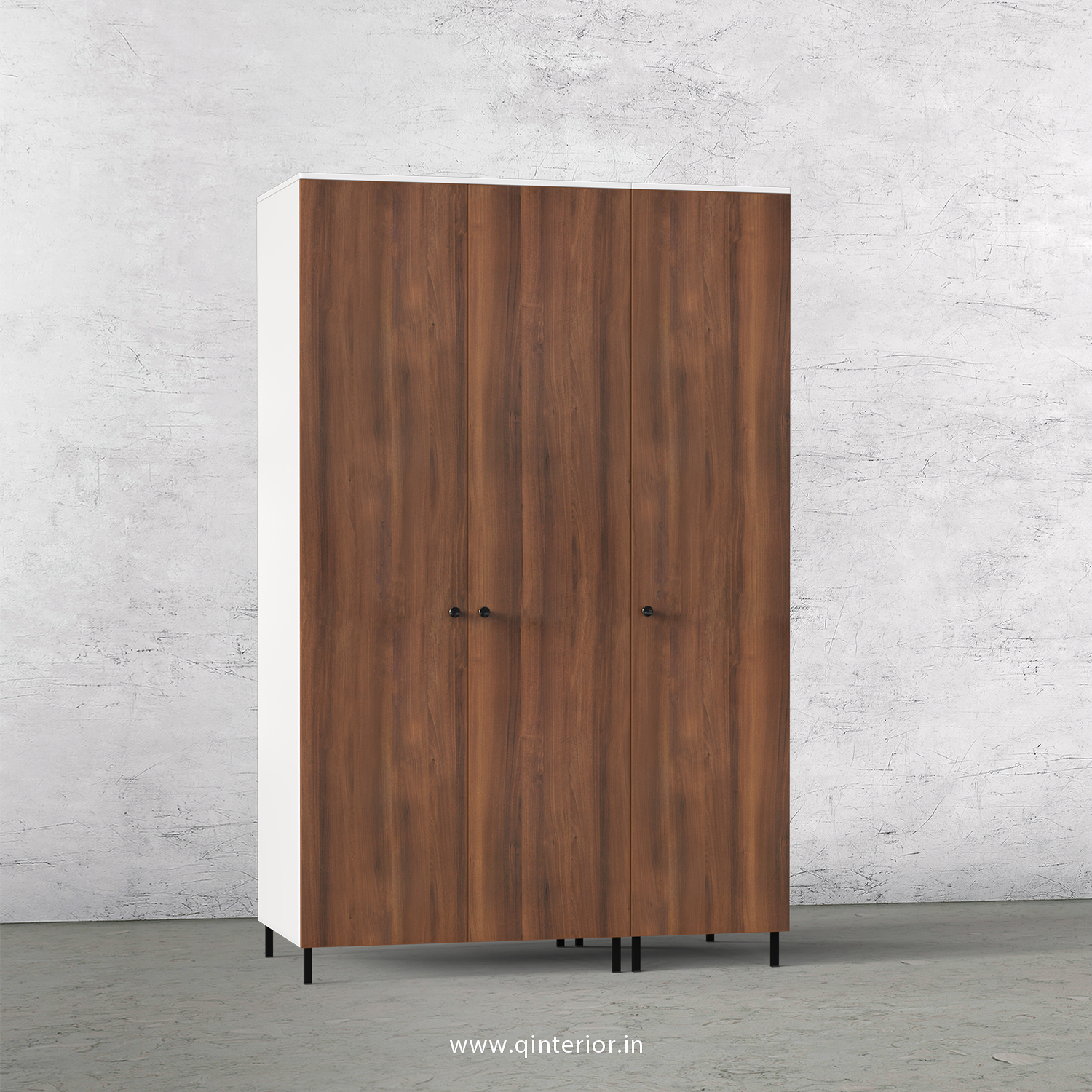 Lambent 3 Door Wardrobe in White and Teak Finish – TWRD001 C9