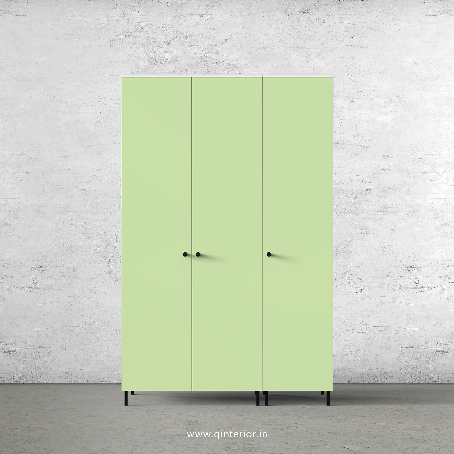 Lambent 3 Door Wardrobe in White and Pairie Green Finish – TWRD001 C83