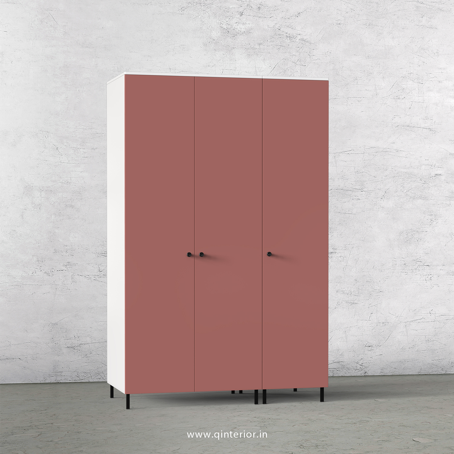 Lambent 3 Door Wardrobe in White and Blush Finish – TWRD001 C17