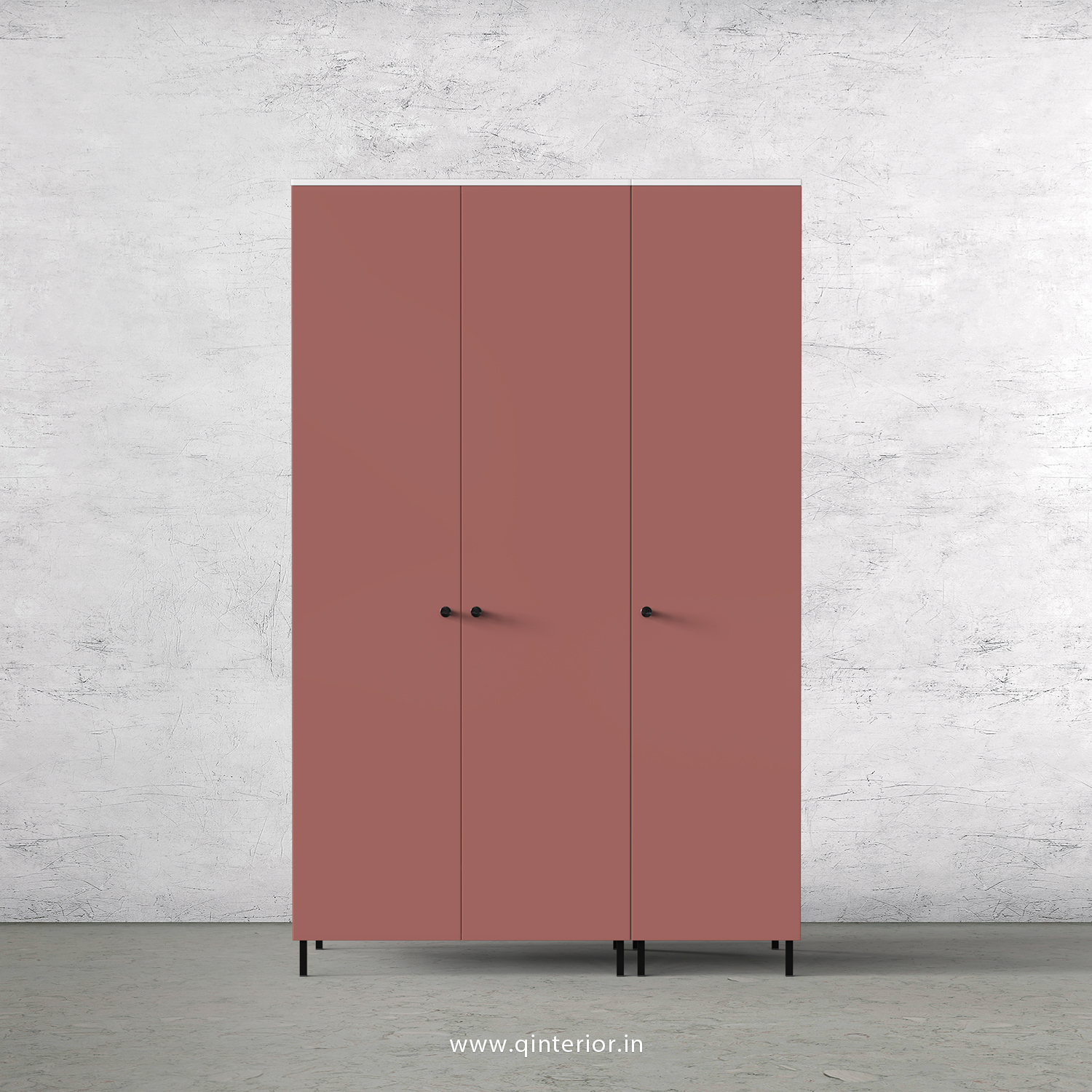 Lambent 3 Door Wardrobe in White and Blush Finish – TWRD001 C17