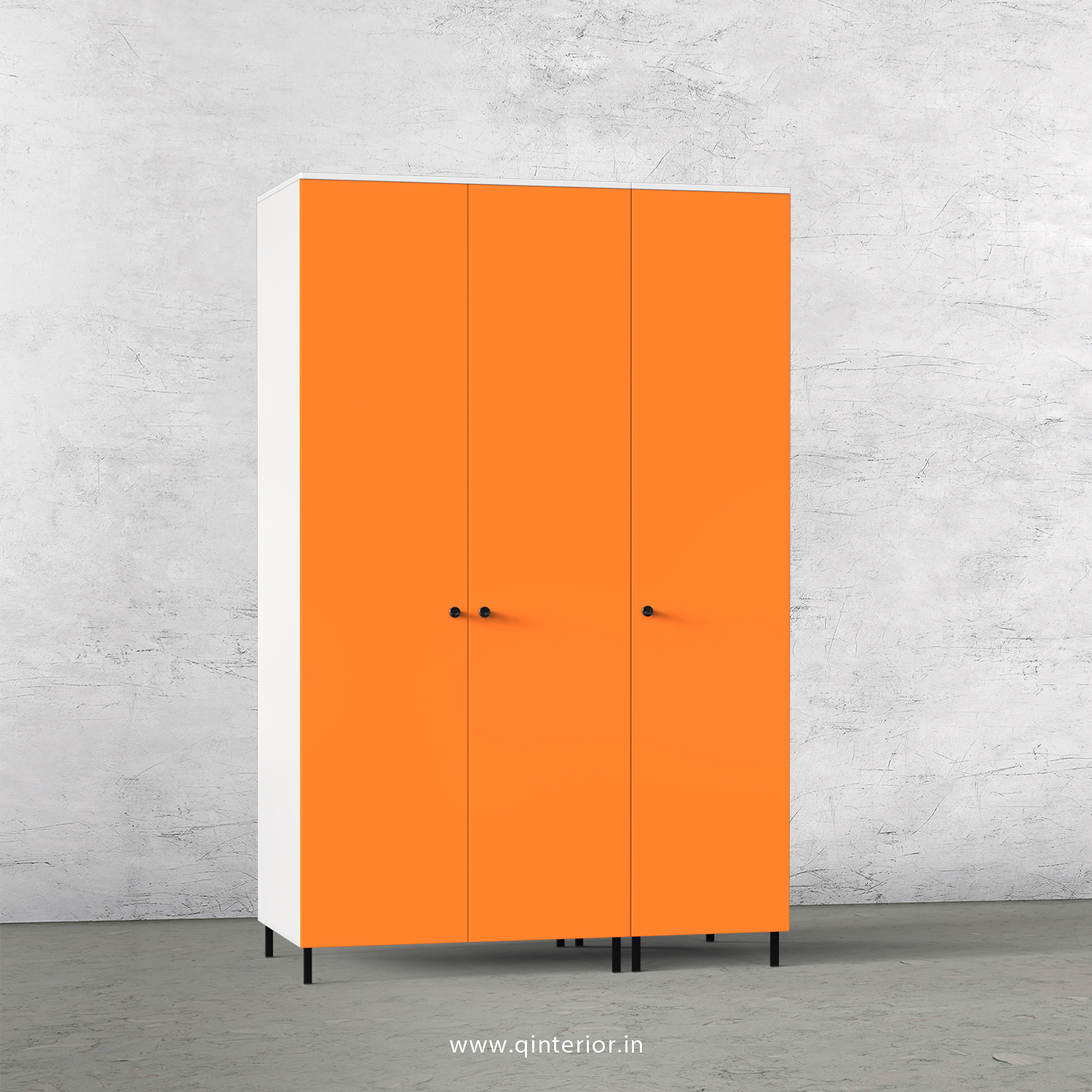 Lambent 3 Door Wardrobe in White and Saffron Finish – TWRD001 C90