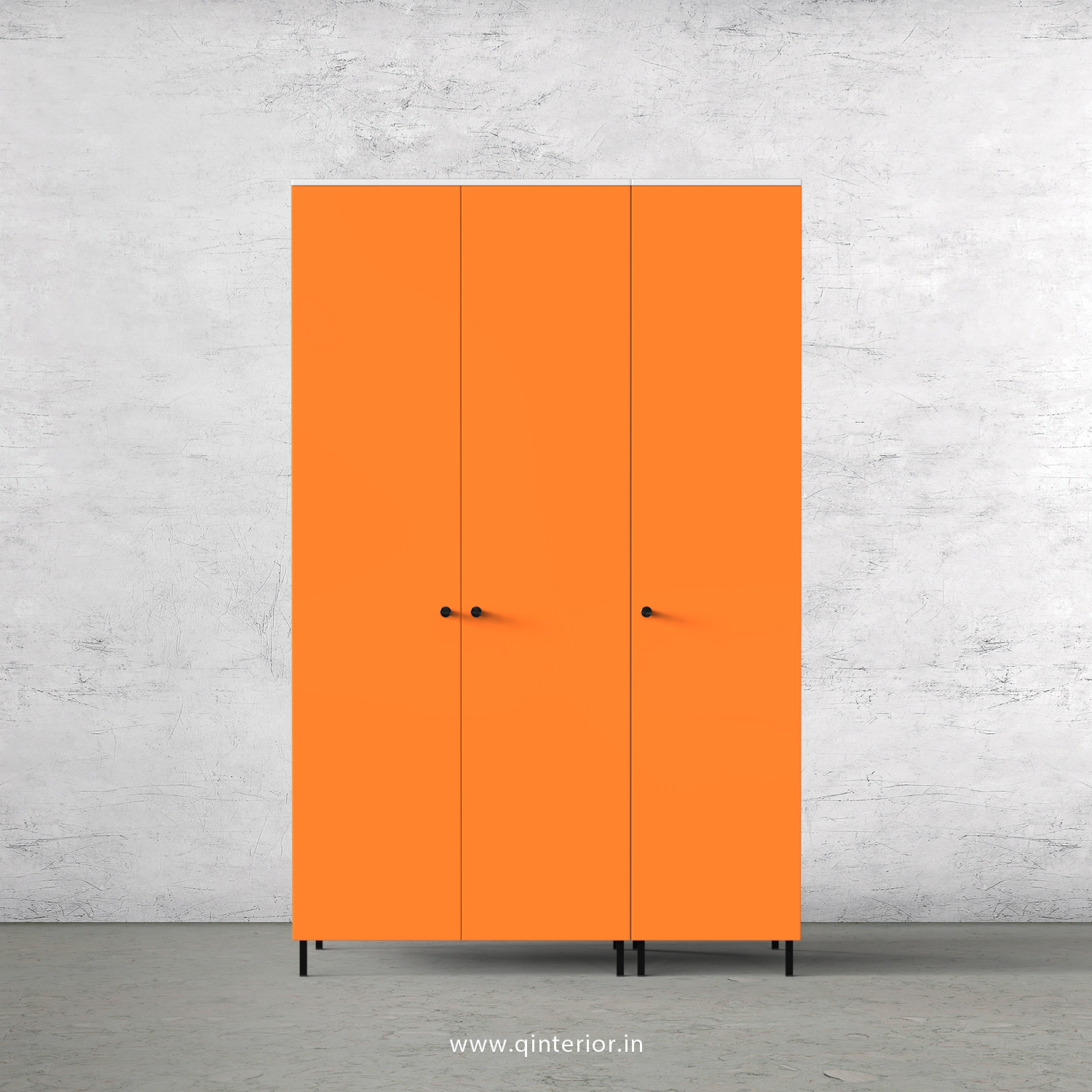 Lambent 3 Door Wardrobe in White and Saffron Finish – TWRD001 C90