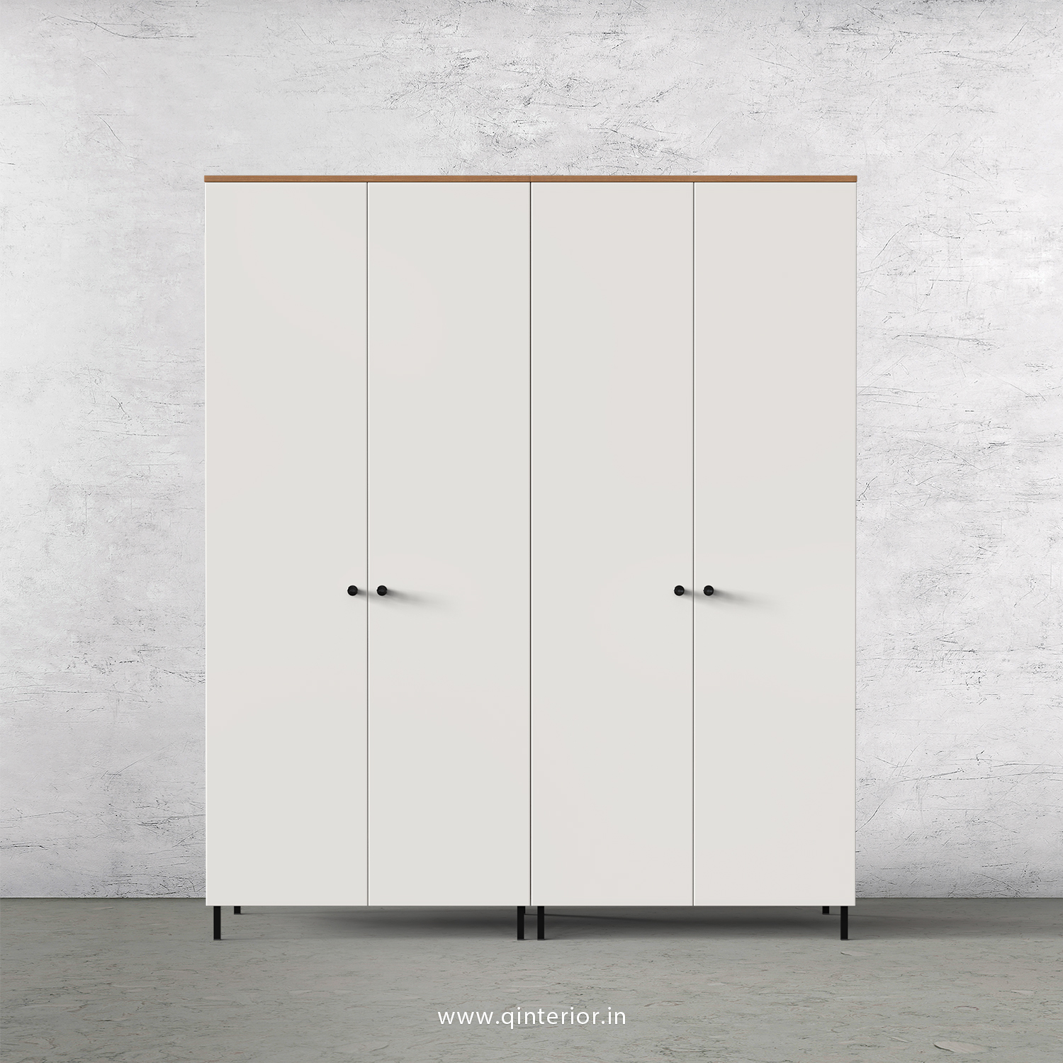 Lambent 4 Door Wardrobe in Oak and Pale grey Finish – FWRD001 C10
