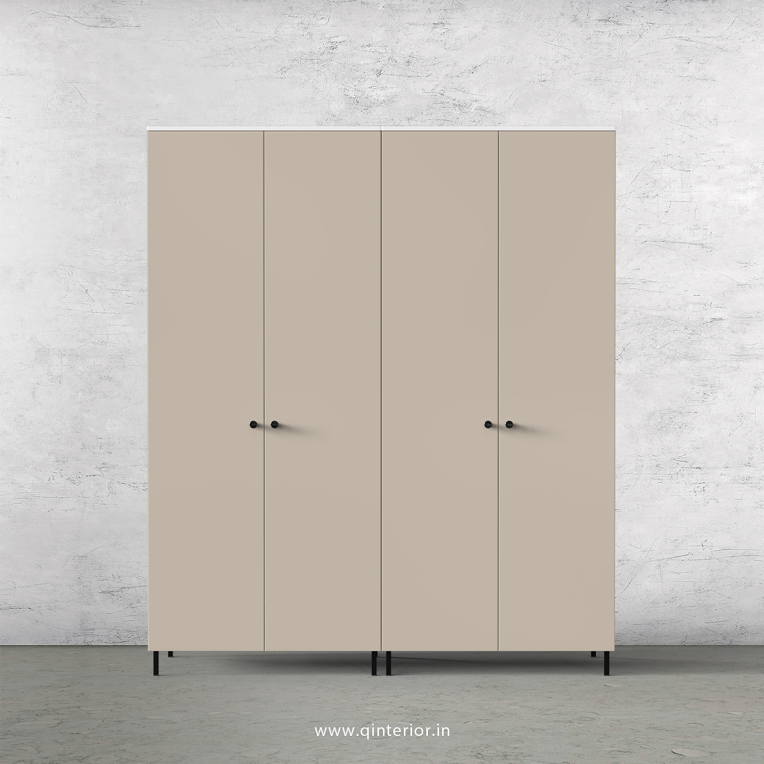 Lambent 4 Door Wardrobe in White and Irish Cream Finish – FWRD001 C88