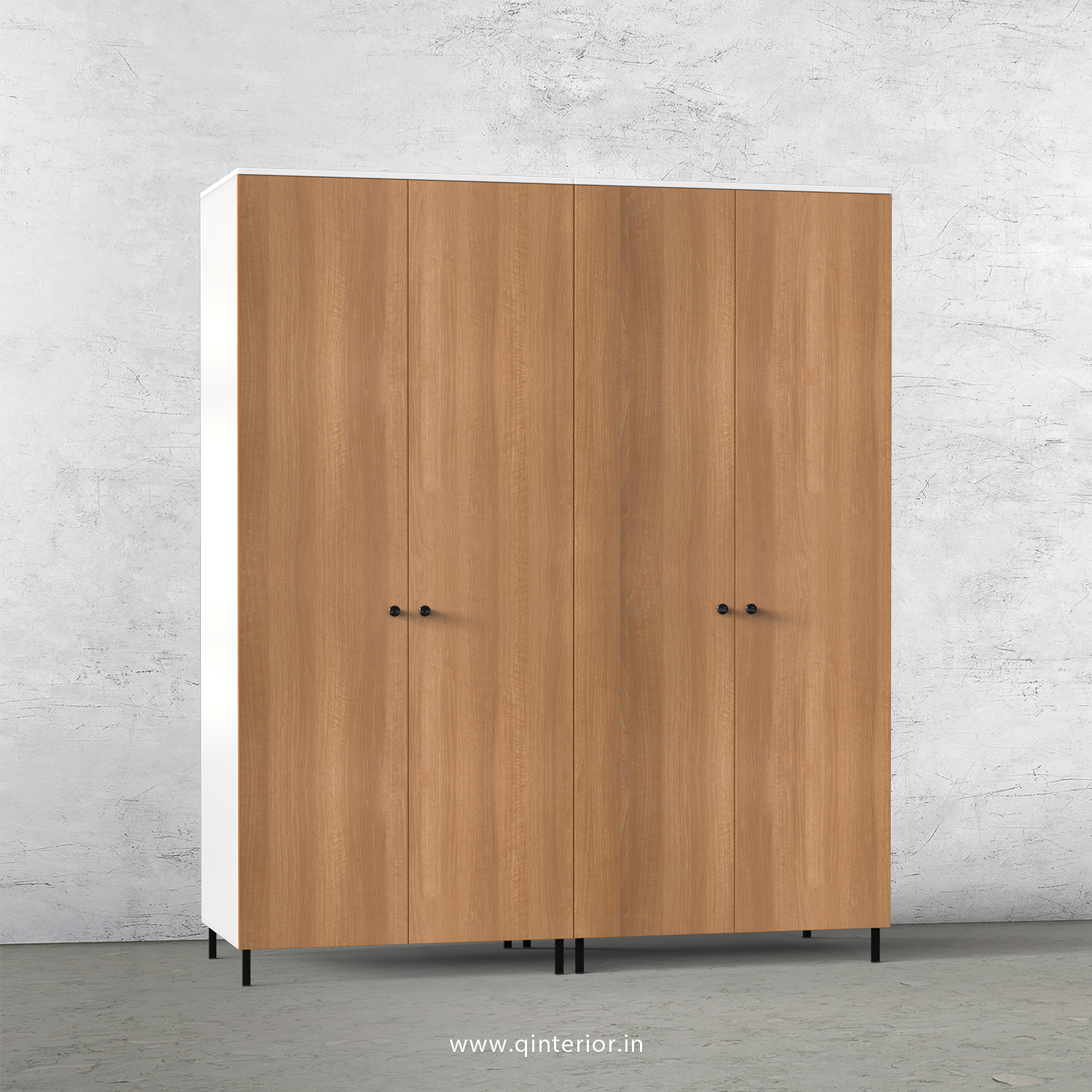 Lambent 4 Door Wardrobe in White and Oak Finish – FWRD001 C86