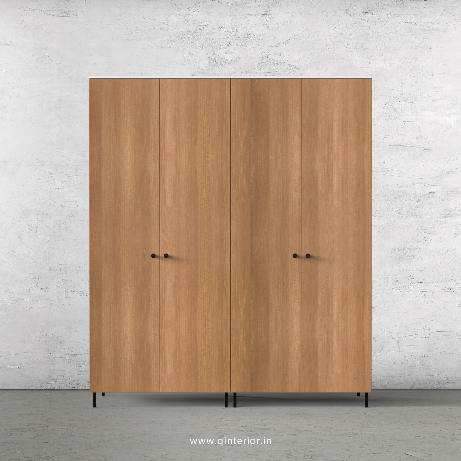 Lambent 4 Door Wardrobe in White and Oak Finish – FWRD001 C86