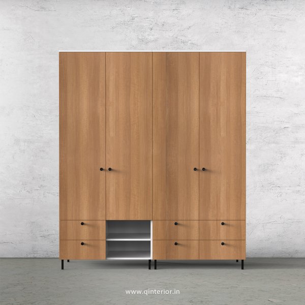 Lambent 4 Door Wardrobe in White and Oak Finish – FWRD003 C86