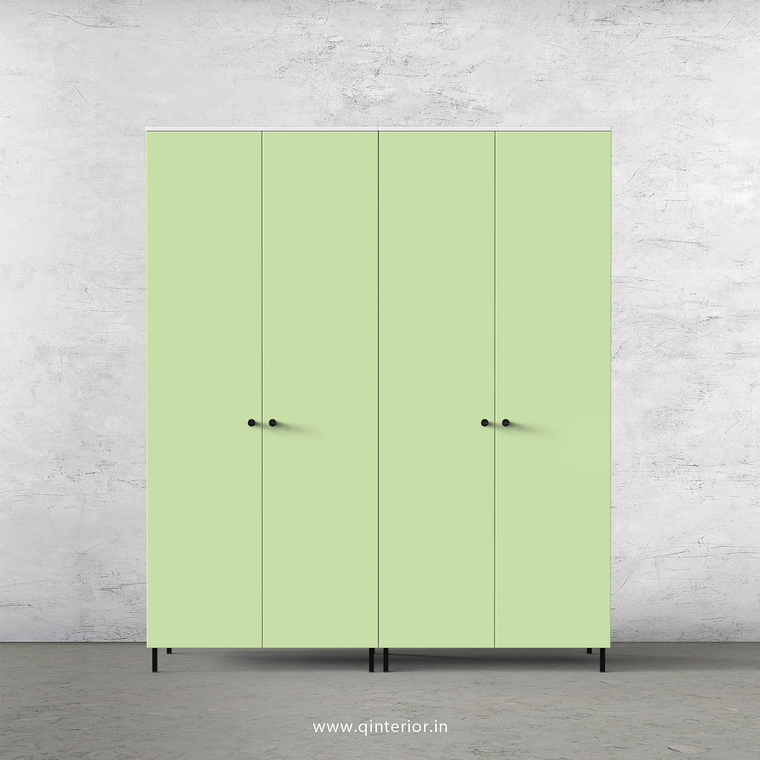 Lambent 4 Door Wardrobe in White and Pairie Green Finish – FWRD001 C83
