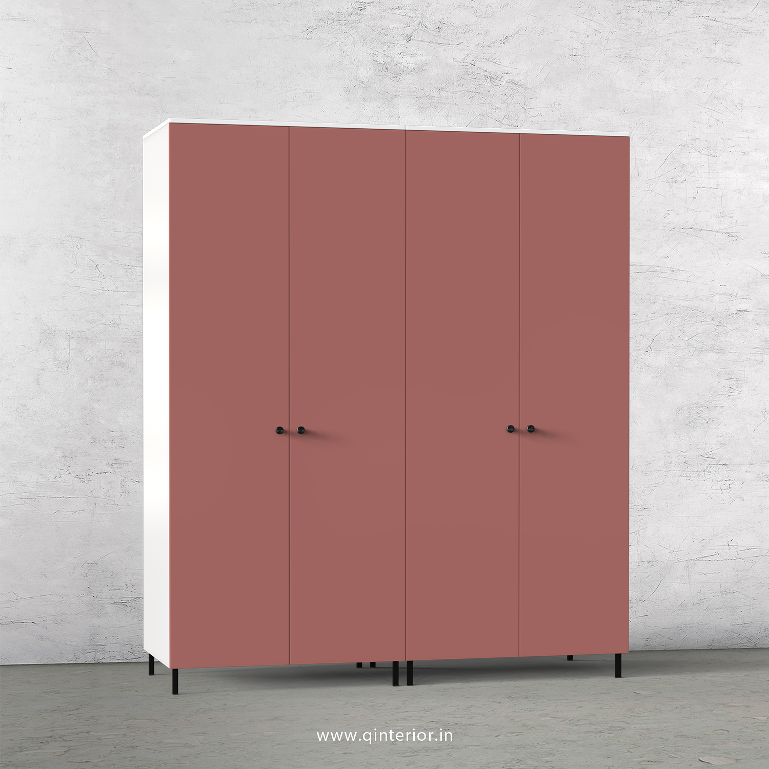 Lambent 4 Door Wardrobe in White and Blush Finish – FWRD001 C17