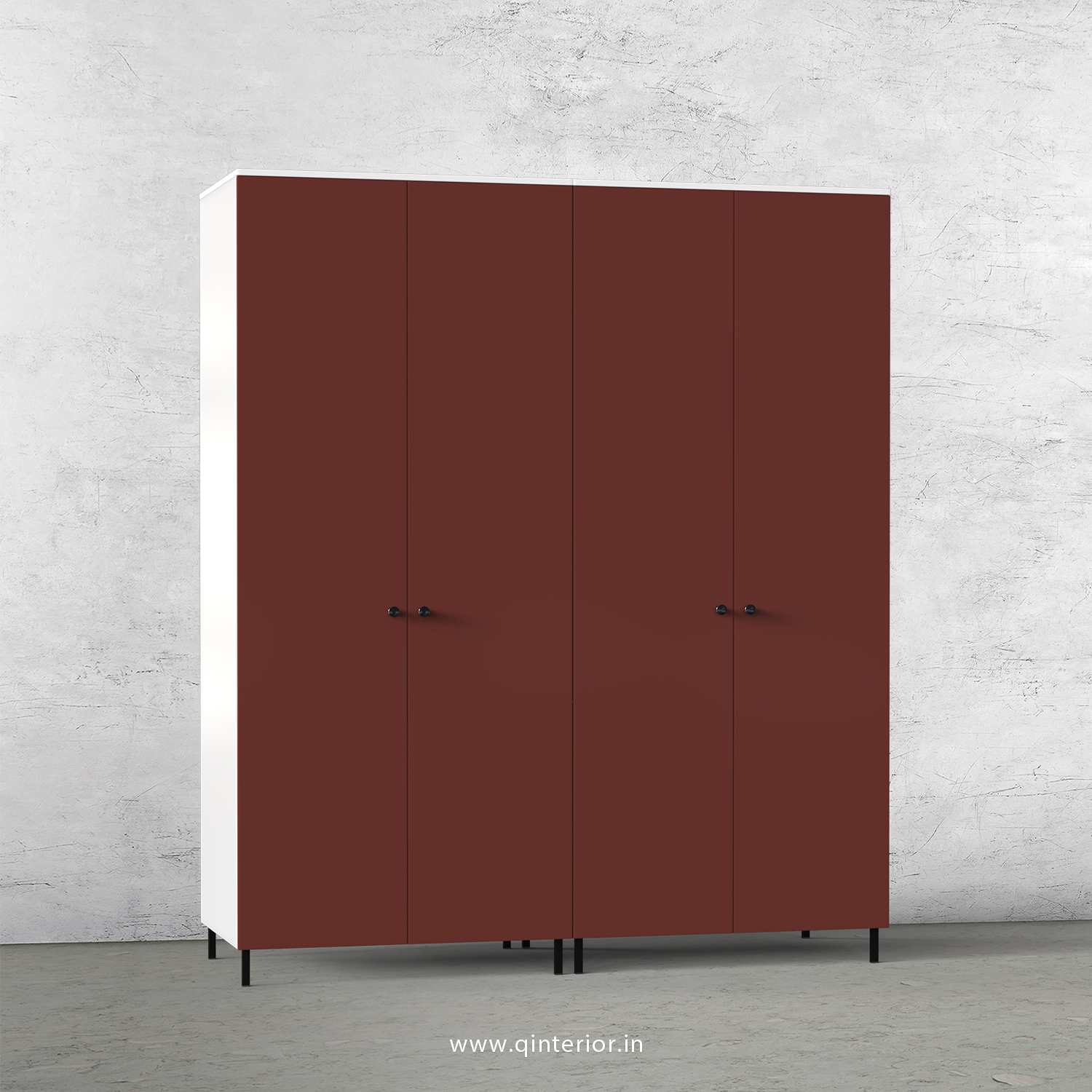 Lambent 4 Door Wardrobe in White and Shangrilla Finish – FWRD001 C14