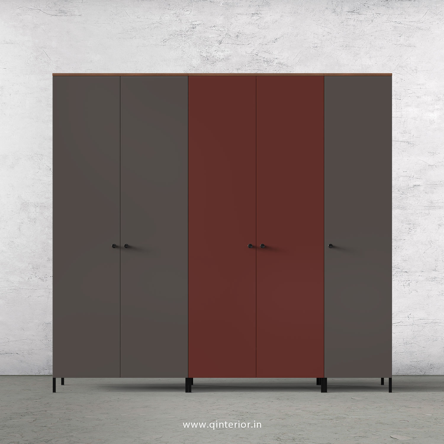 Motley 5 Door Wardrobe in Teak multi color Finish - WRD001 C37