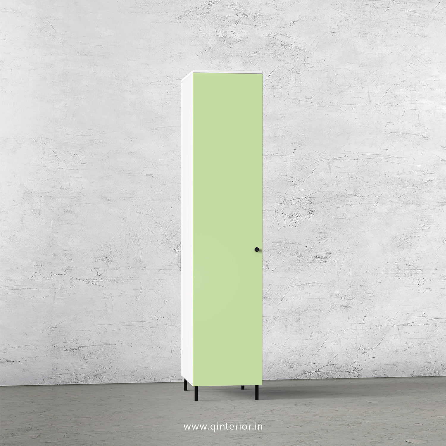 Lambent 1 Door Wardrobe in White and Pairie Green Finish – SWRD001 C83