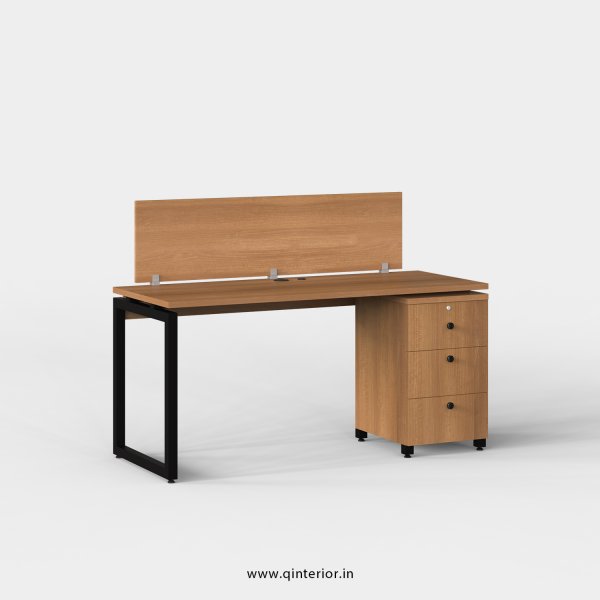 Aaron Work Station with Pedestal Unit in Oak Finish - OWS105 C2