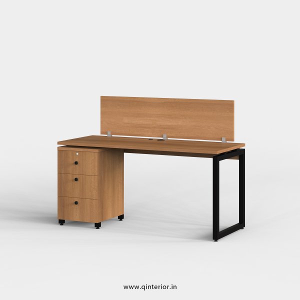 Aaron Work Station with Pedestal Unit in Oak Finish - OWS104 C2