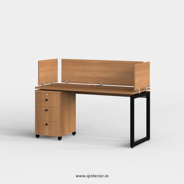 Aaron Work Station with Pedestal Unit in Oak Finish - OWS112 C2